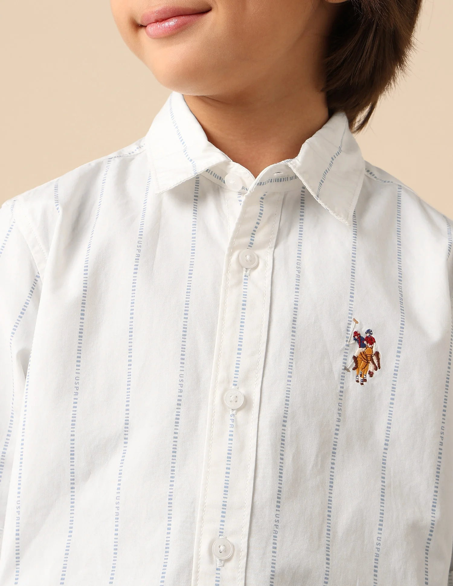 Boys Vertical Striped Regular Fit Shirt - Image 6