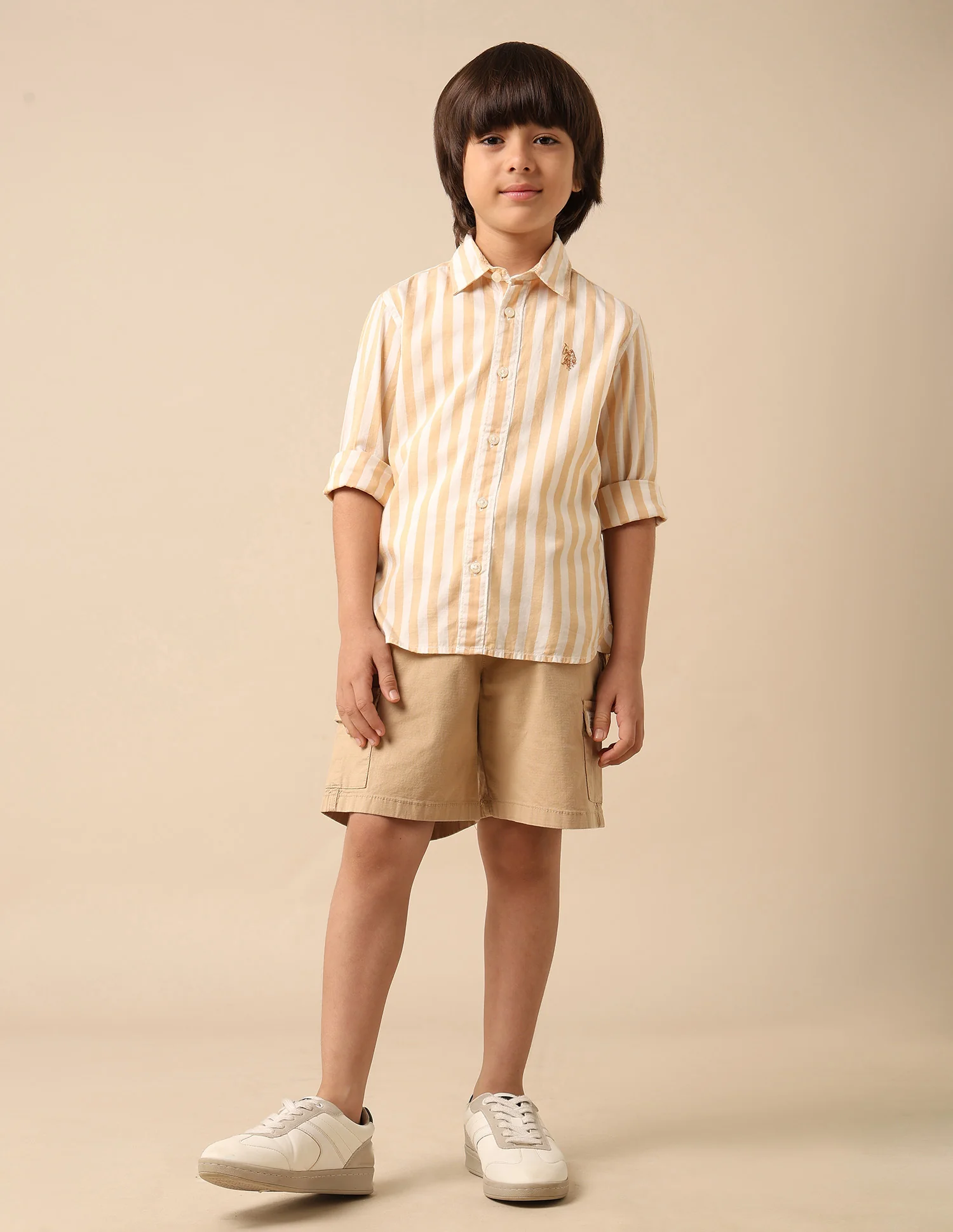 Boys Vertical Striped Regular Fit Shirt - Image 3