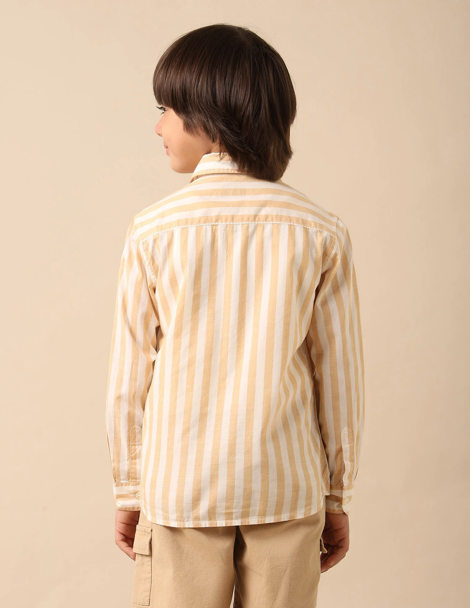 Boys Vertical Striped Regular Fit Shirt - Image 5