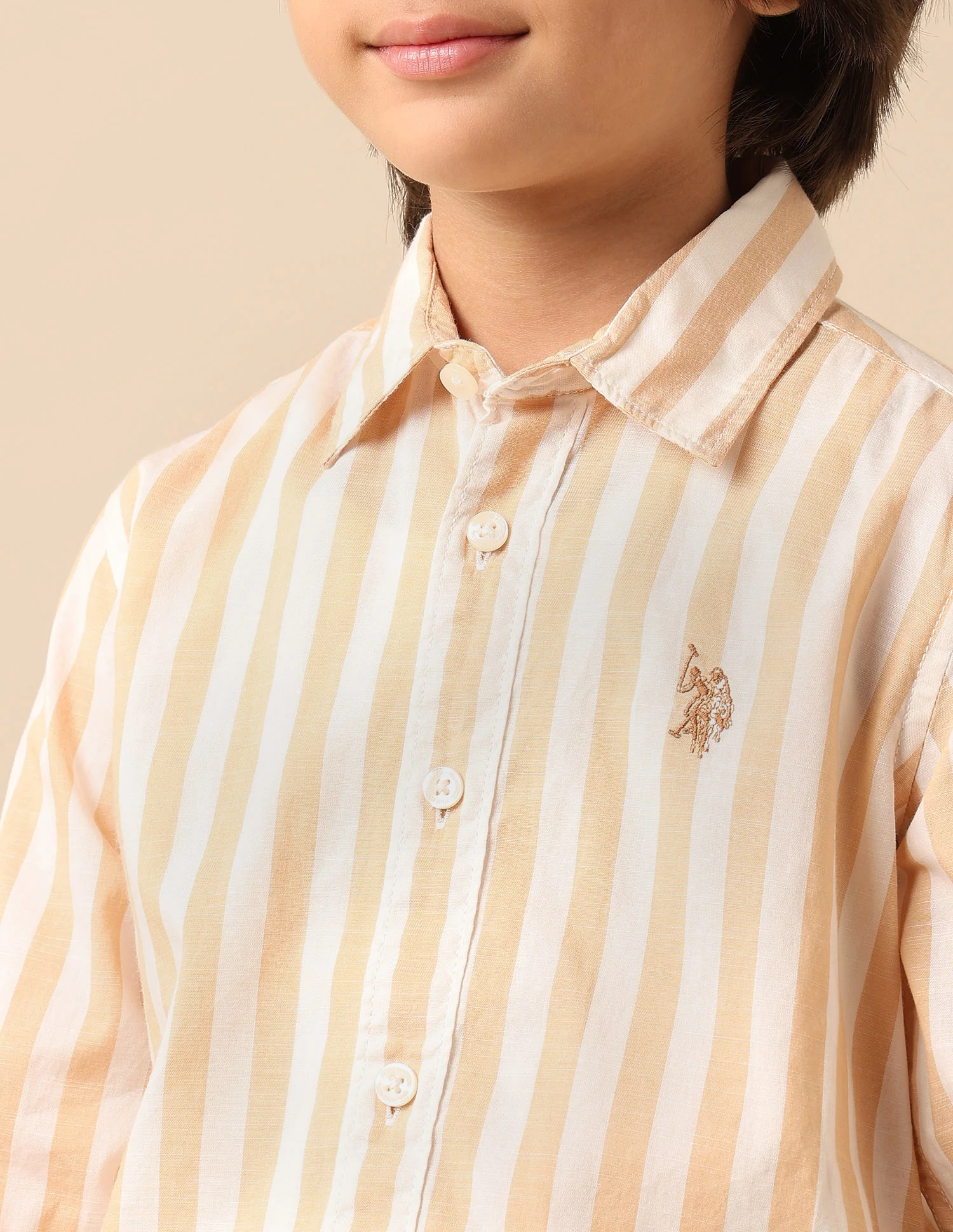 Boys Vertical Striped Regular Fit Shirt - Image 6