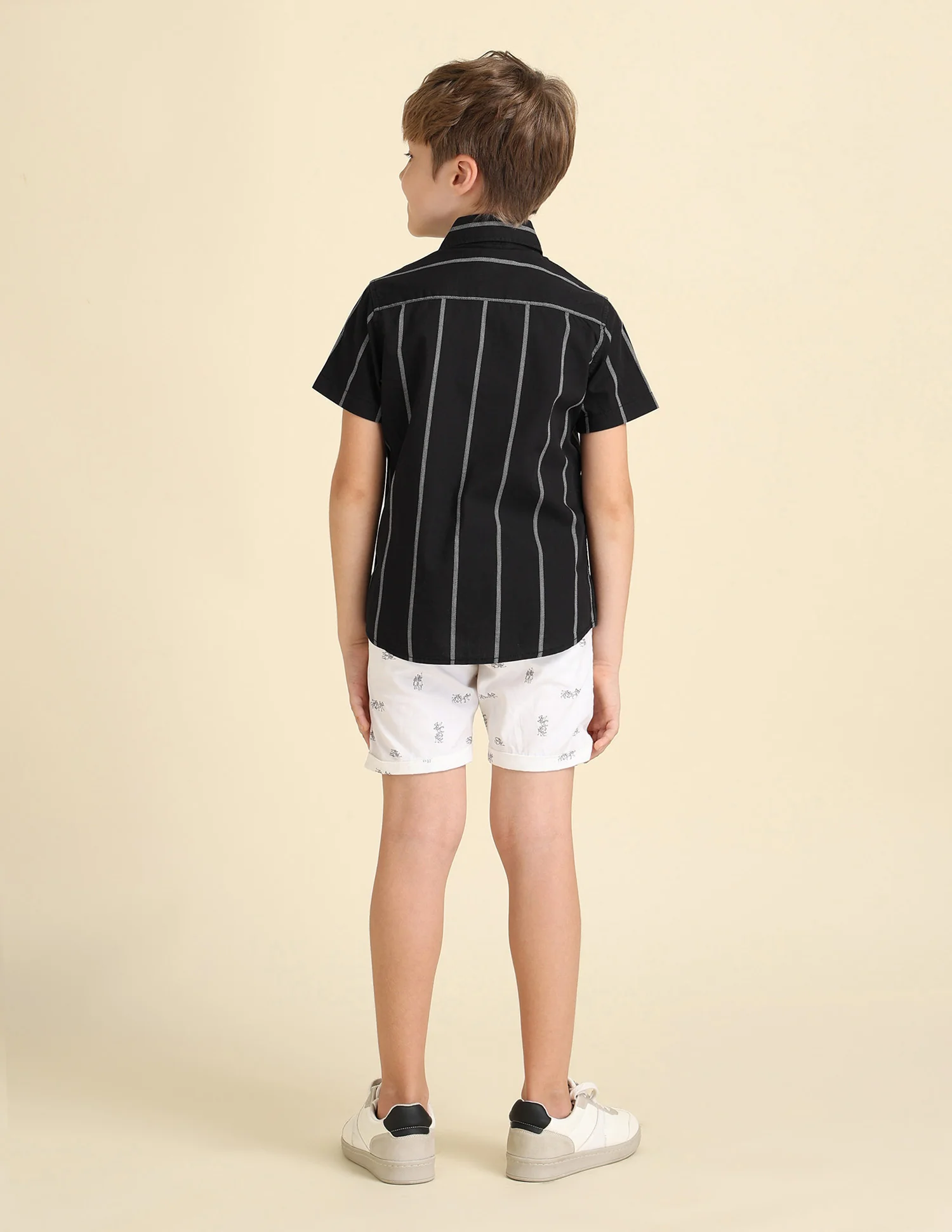 Boys Vertical Striped Regular Fit Shirt - Image 4