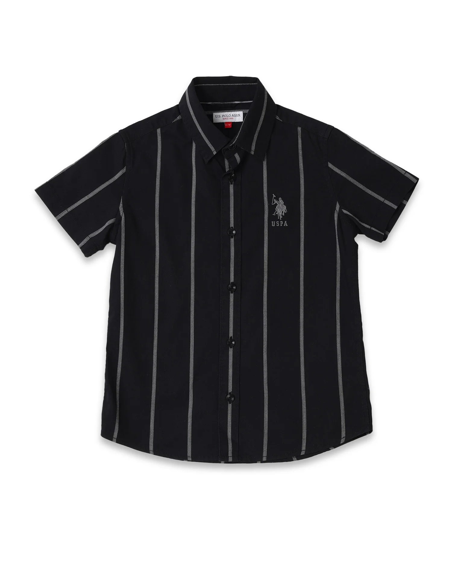 Boys Vertical Striped Regular Fit Shirt - Image 6