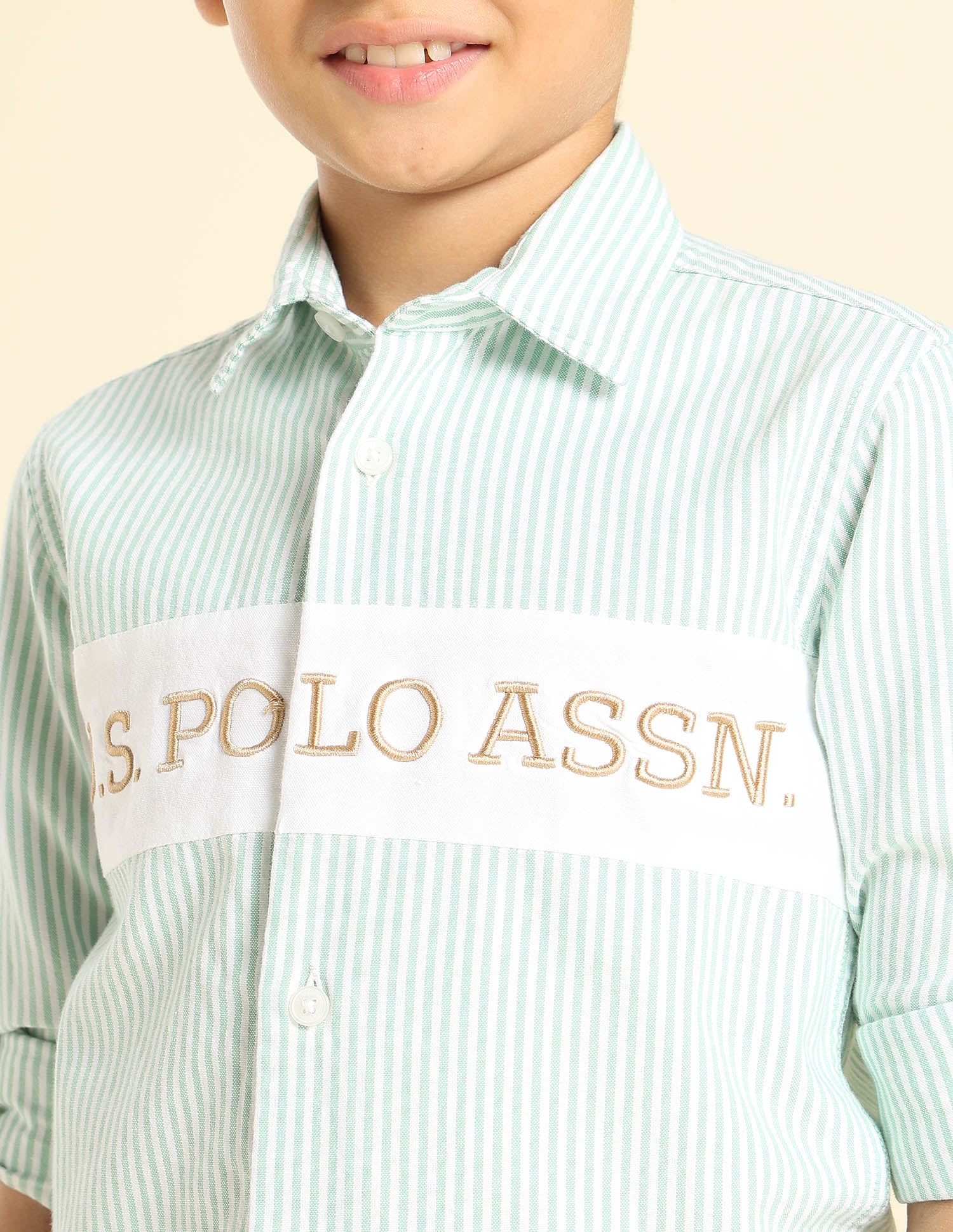 Boys Vertical Striped Regular Fit Shirt - Image 5