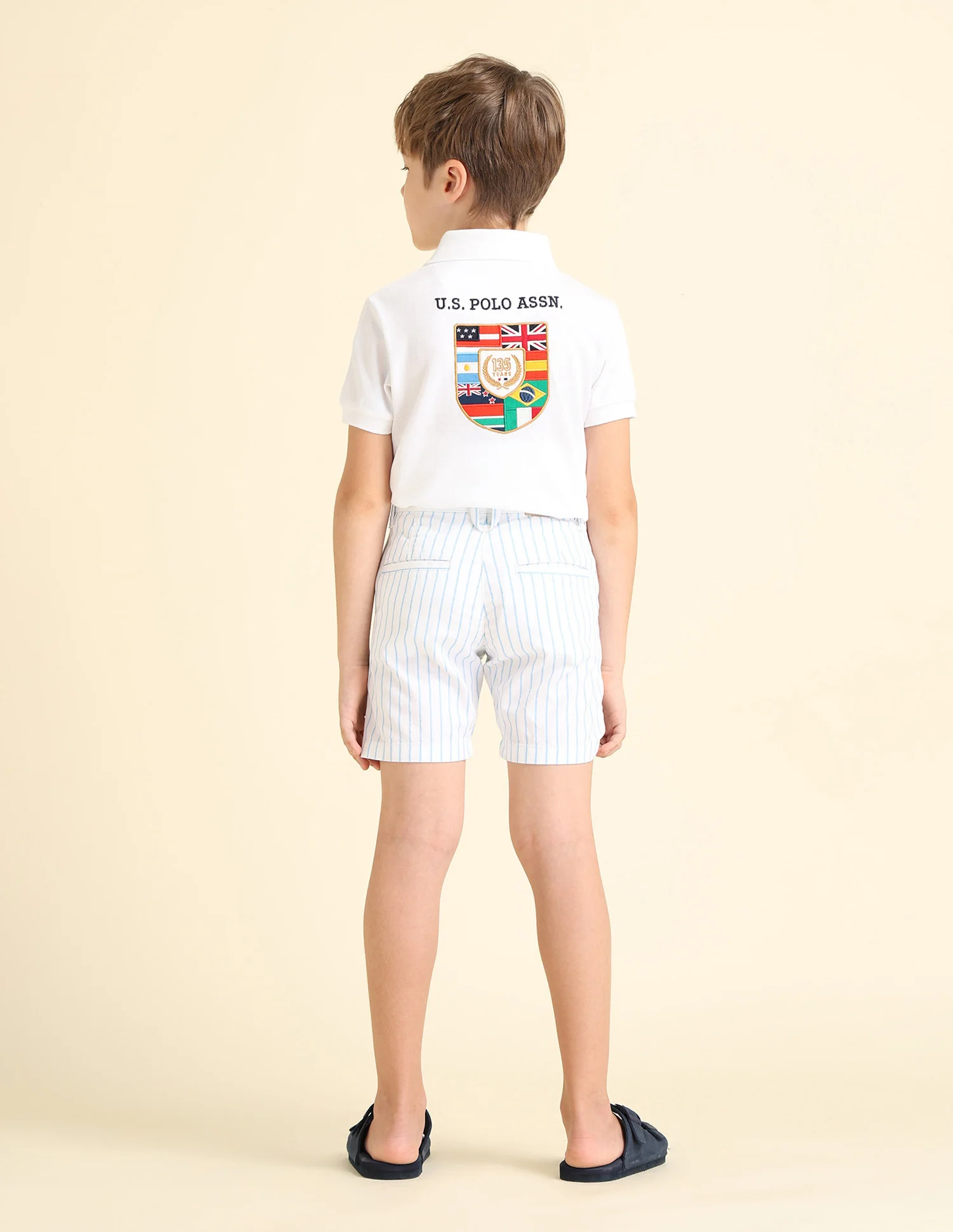 Boys Vertical Striped Regular Fit Shorts - Image 4