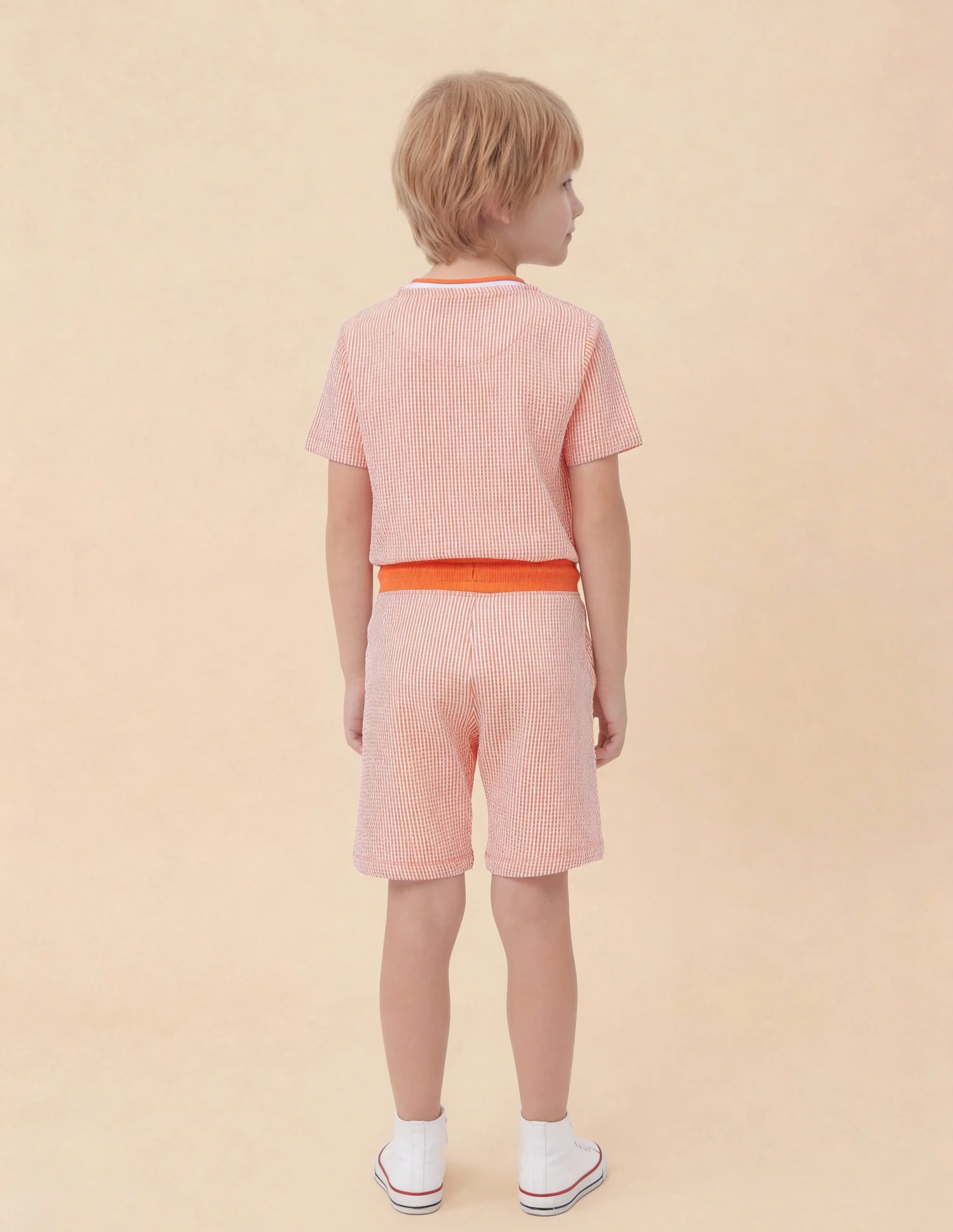Boys Vertical Striped Regular Fit Shorts - Image 4