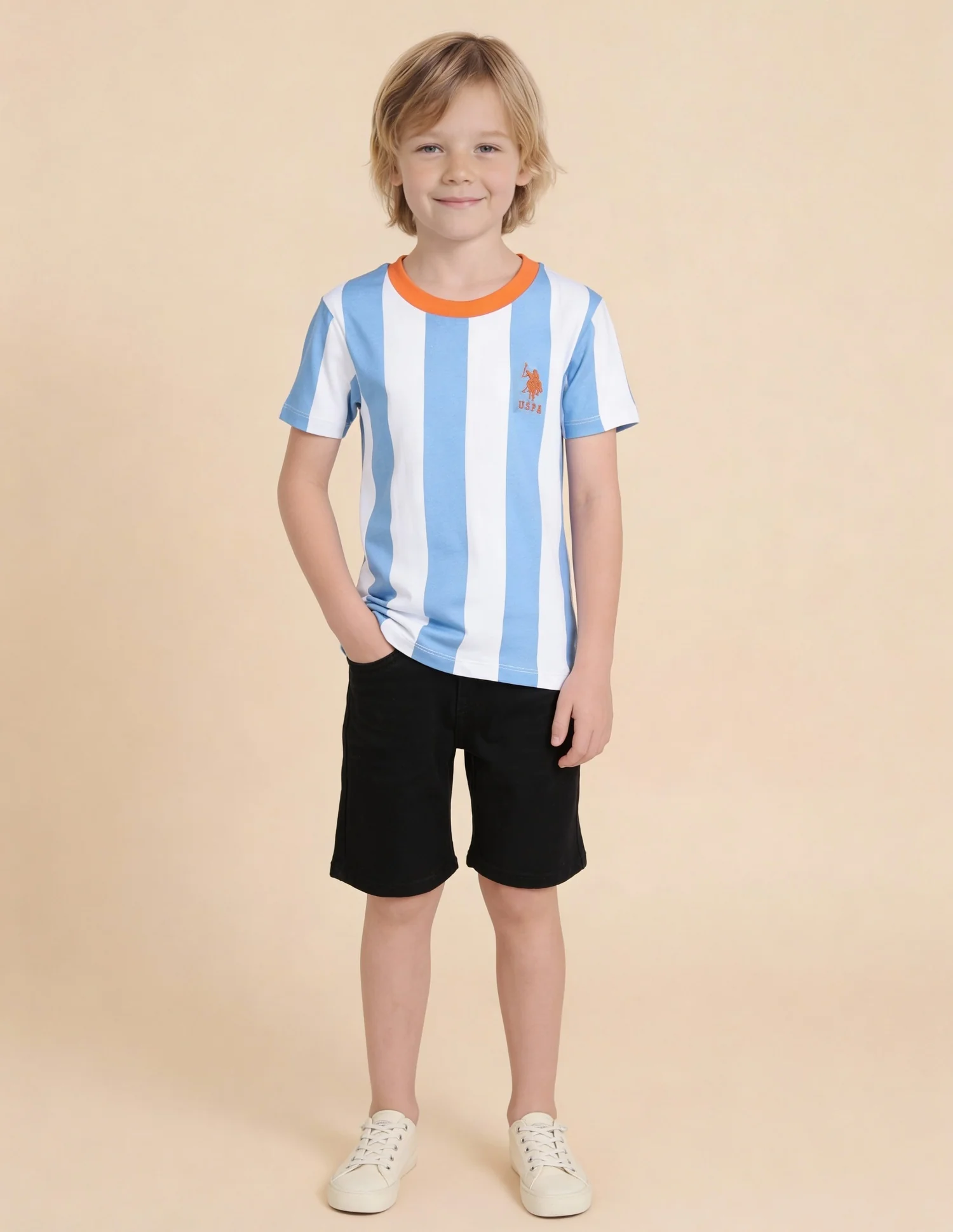 Boys Vertical Striped Regular Fit T-Shirt - Image 3