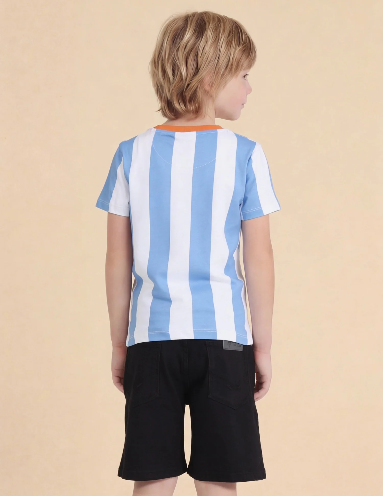Boys Vertical Striped Regular Fit T-Shirt - Image 5