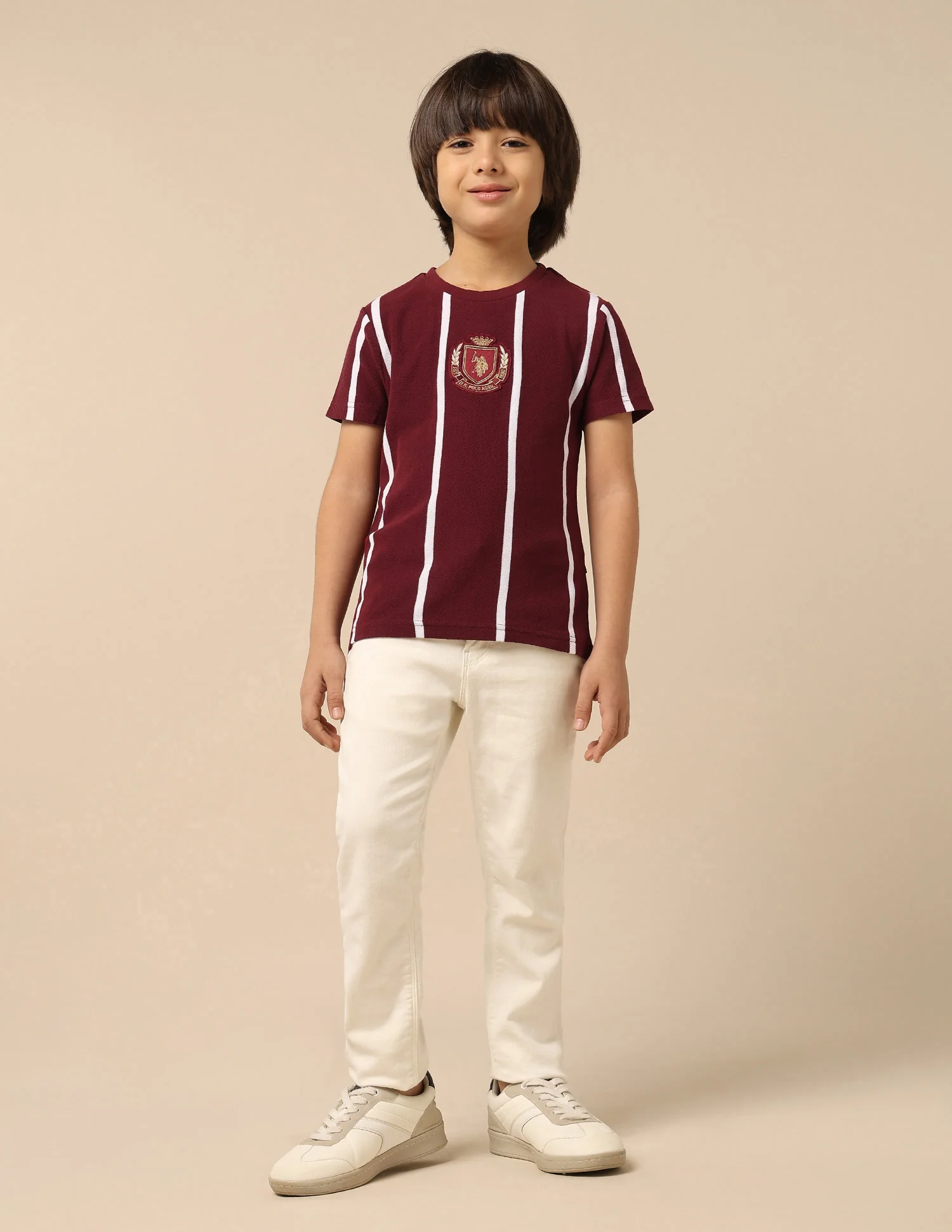 Boys Vertical Striped Regular Fit T-Shirt - Image 3