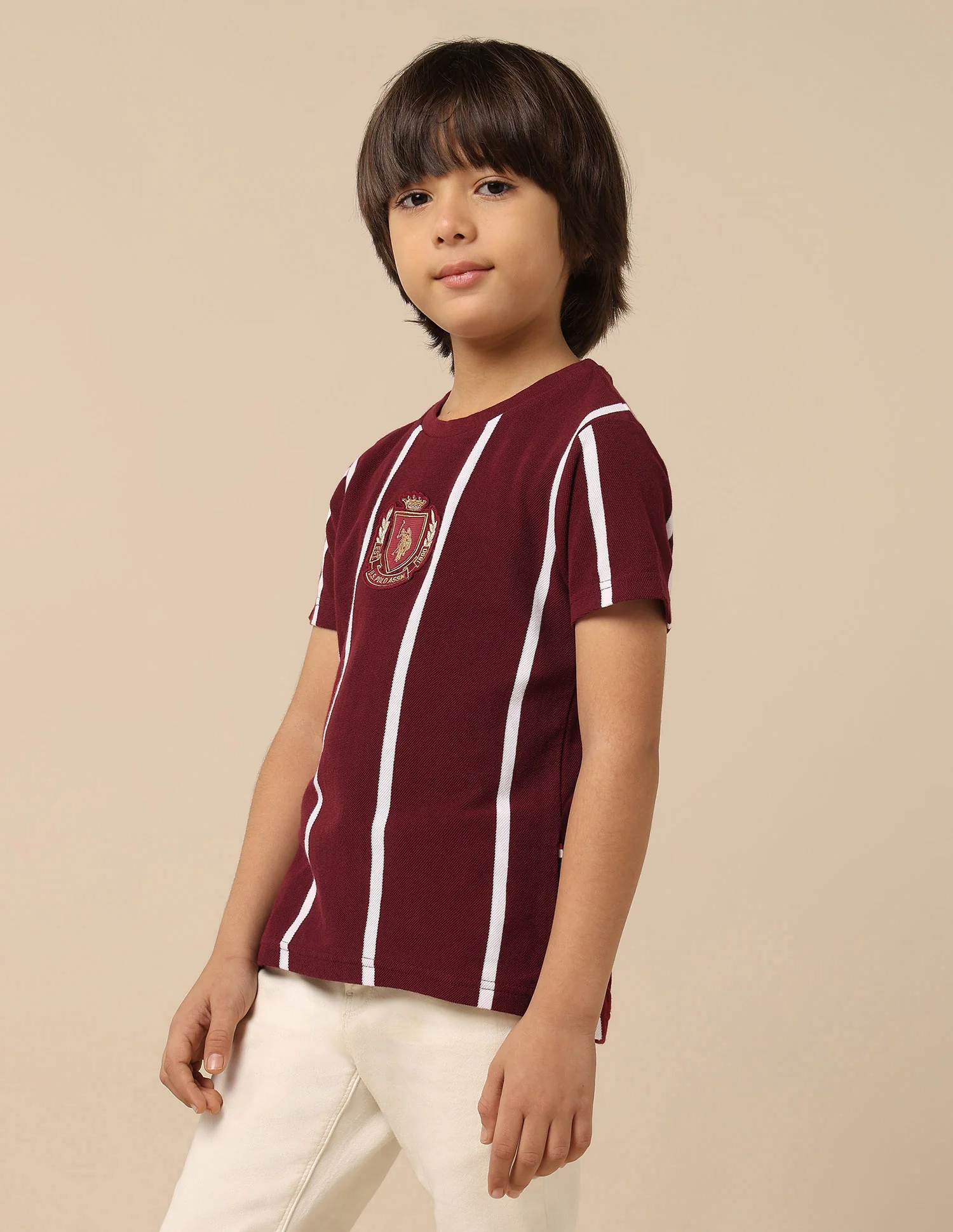 Boys Vertical Striped Regular Fit T-Shirt - Image 4