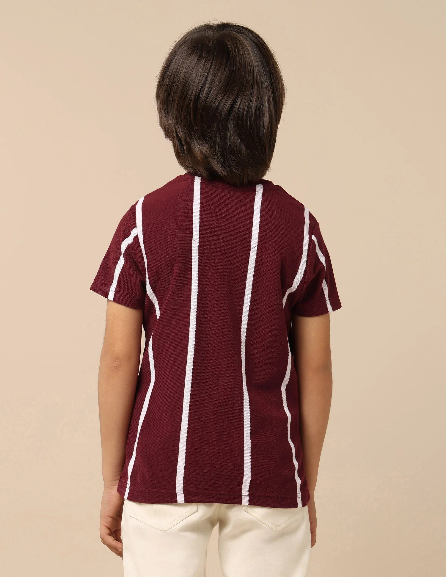 Boys Vertical Striped Regular Fit T-Shirt - Image 5