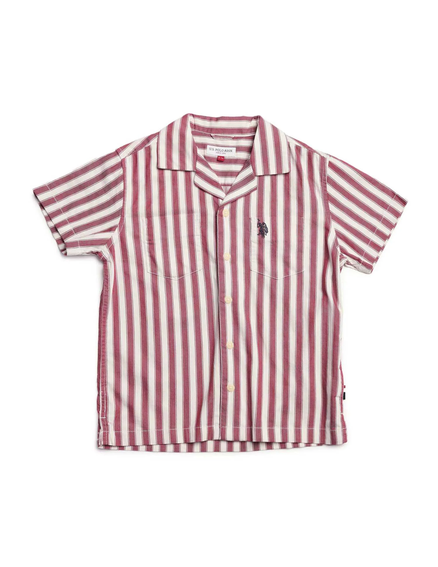 Boys Vertical Striped Relaxed Fit Shirt - Image 5