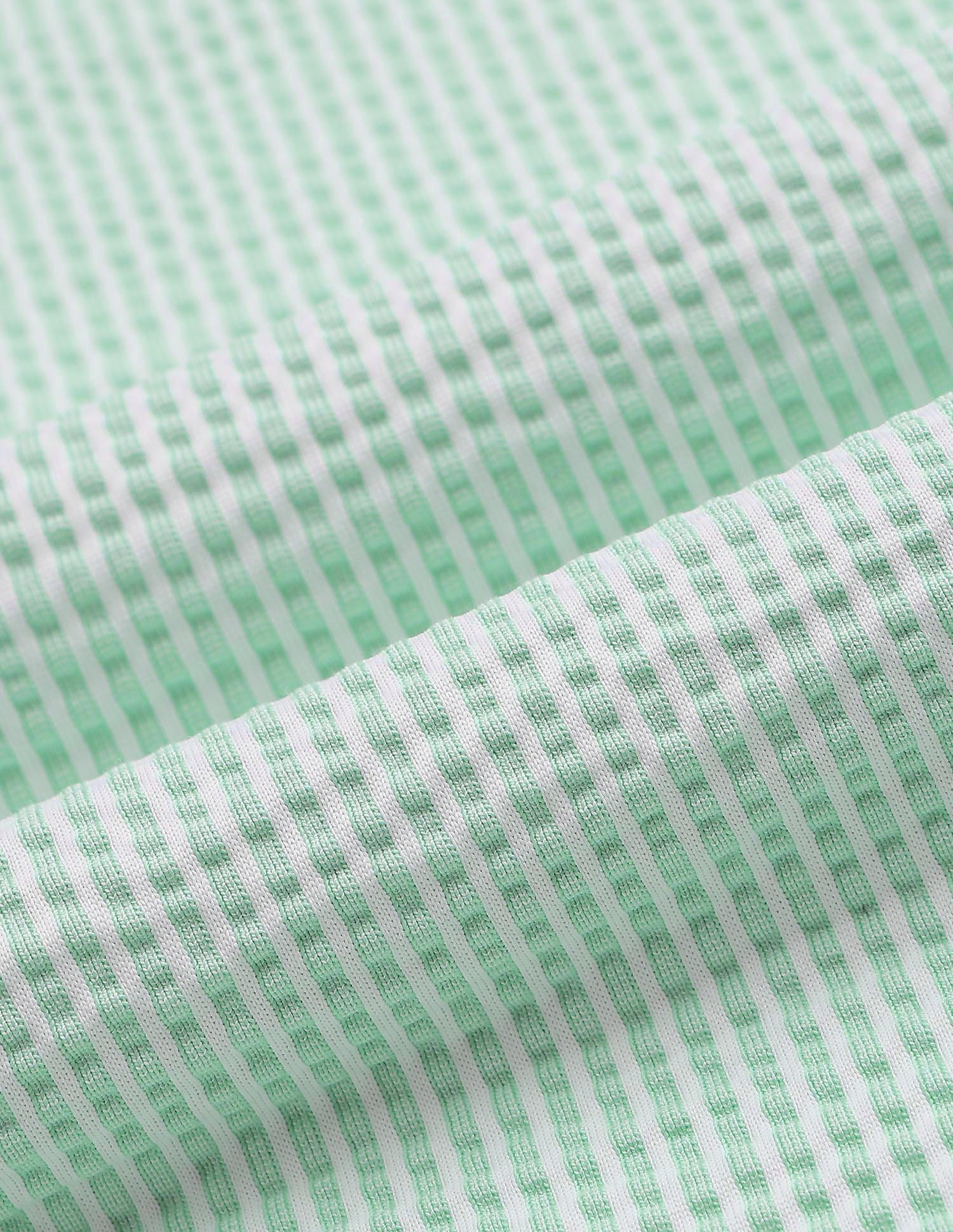 Boys Vertical Striped Seersucker Shirt - Image 2