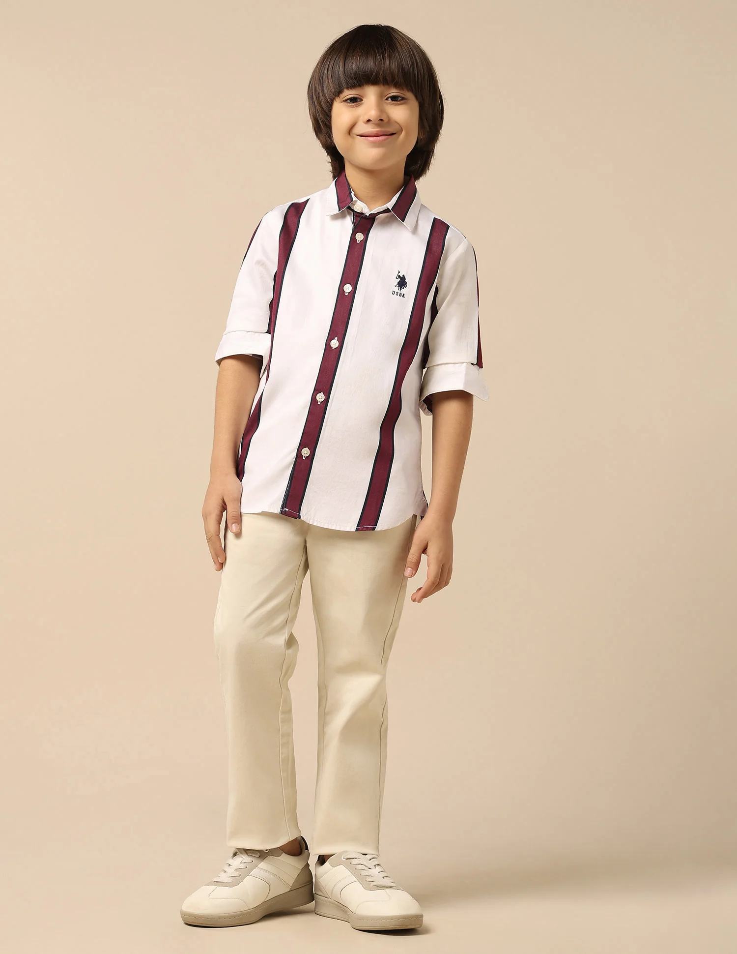 Boys Vertical Striped Twill Shirt - Image 3