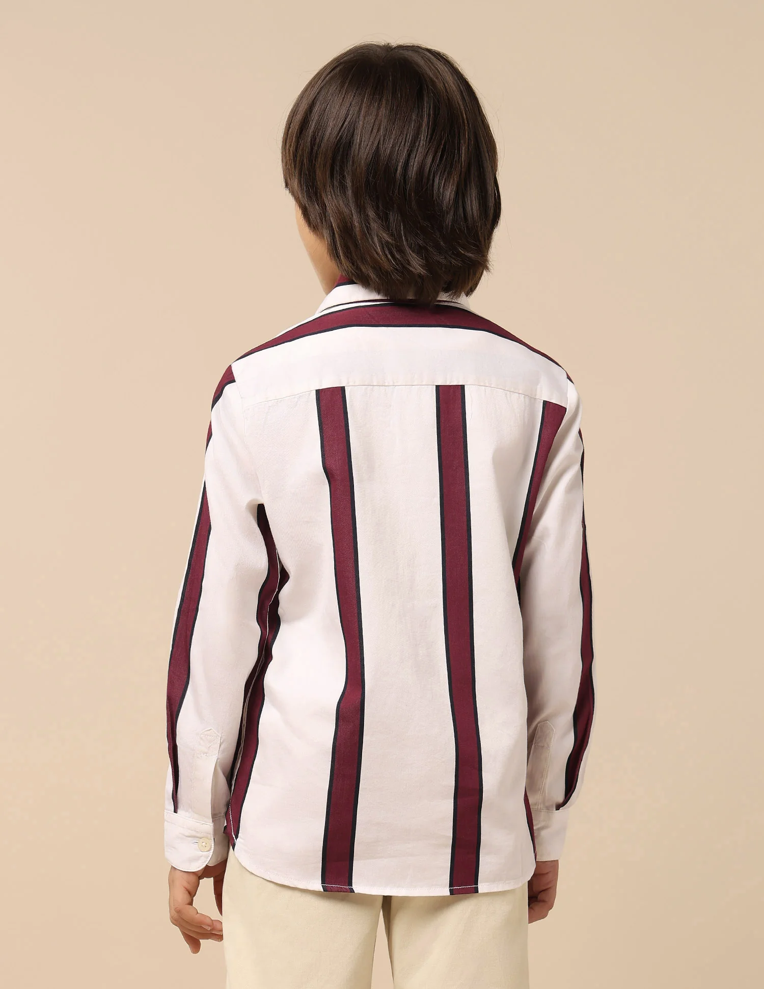 Boys Vertical Striped Twill Shirt - Image 5