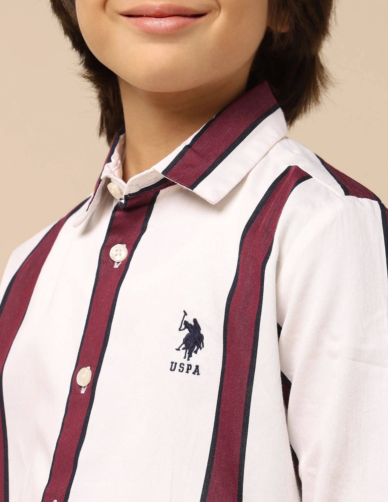 Boys Vertical Striped Twill Shirt - Image 6