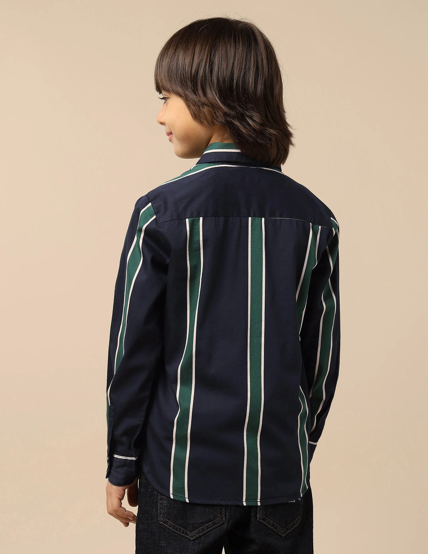 Boys Vertical Striped Twill Shirt - Image 5