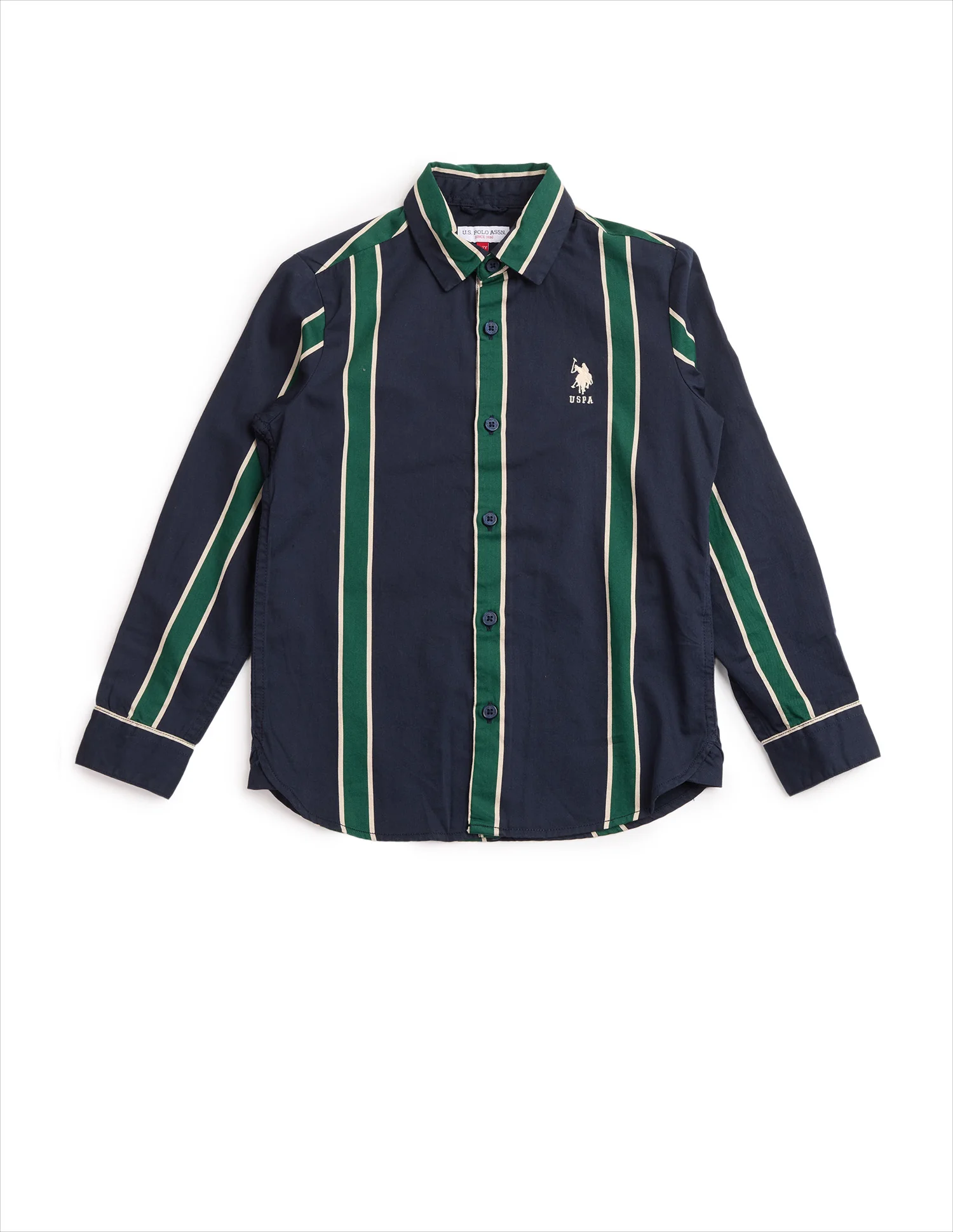 Boys Vertical Striped Twill Shirt - Image 7