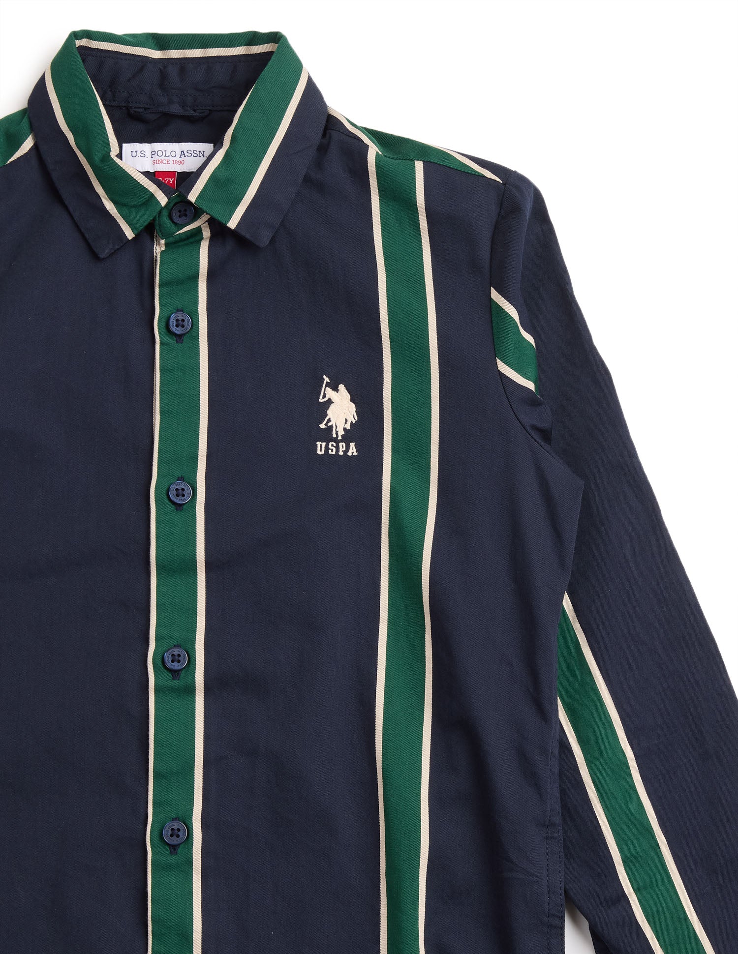 Boys Vertical Striped Twill Shirt - Image 9