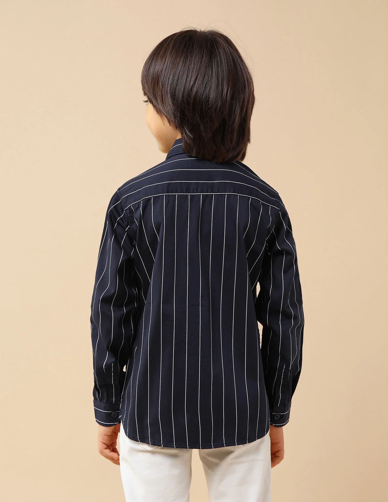 Boys Vertical Striped Twill Shirt - Image 5