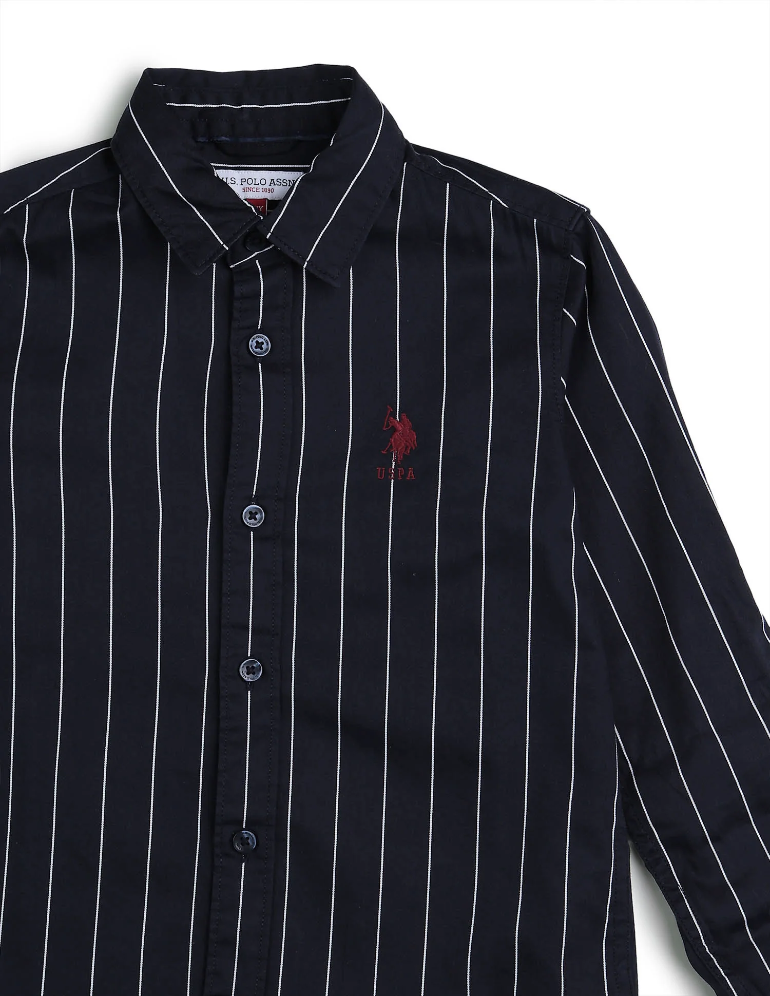 Boys Vertical Striped Twill Shirt - Image 9