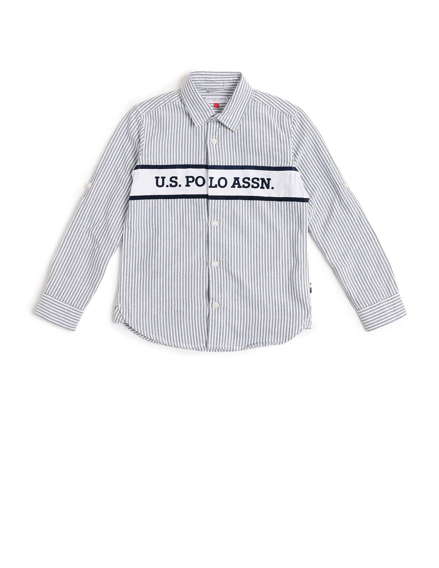 Boys Vertical Stripes Oxford Shirt - Image 6