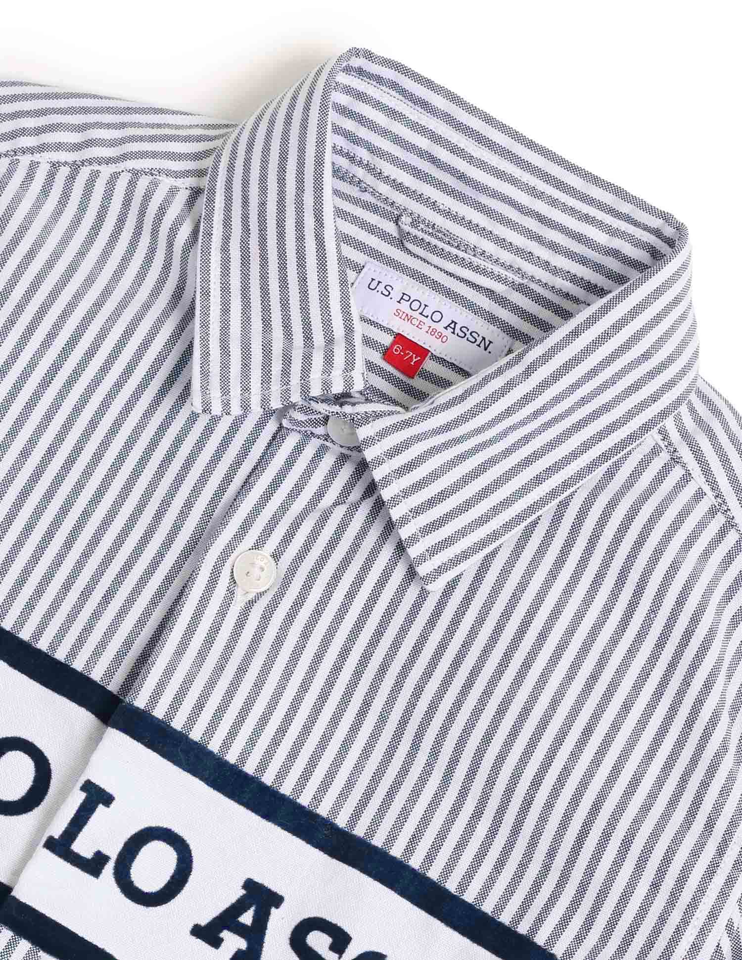Boys Vertical Stripes Oxford Shirt - Image 8