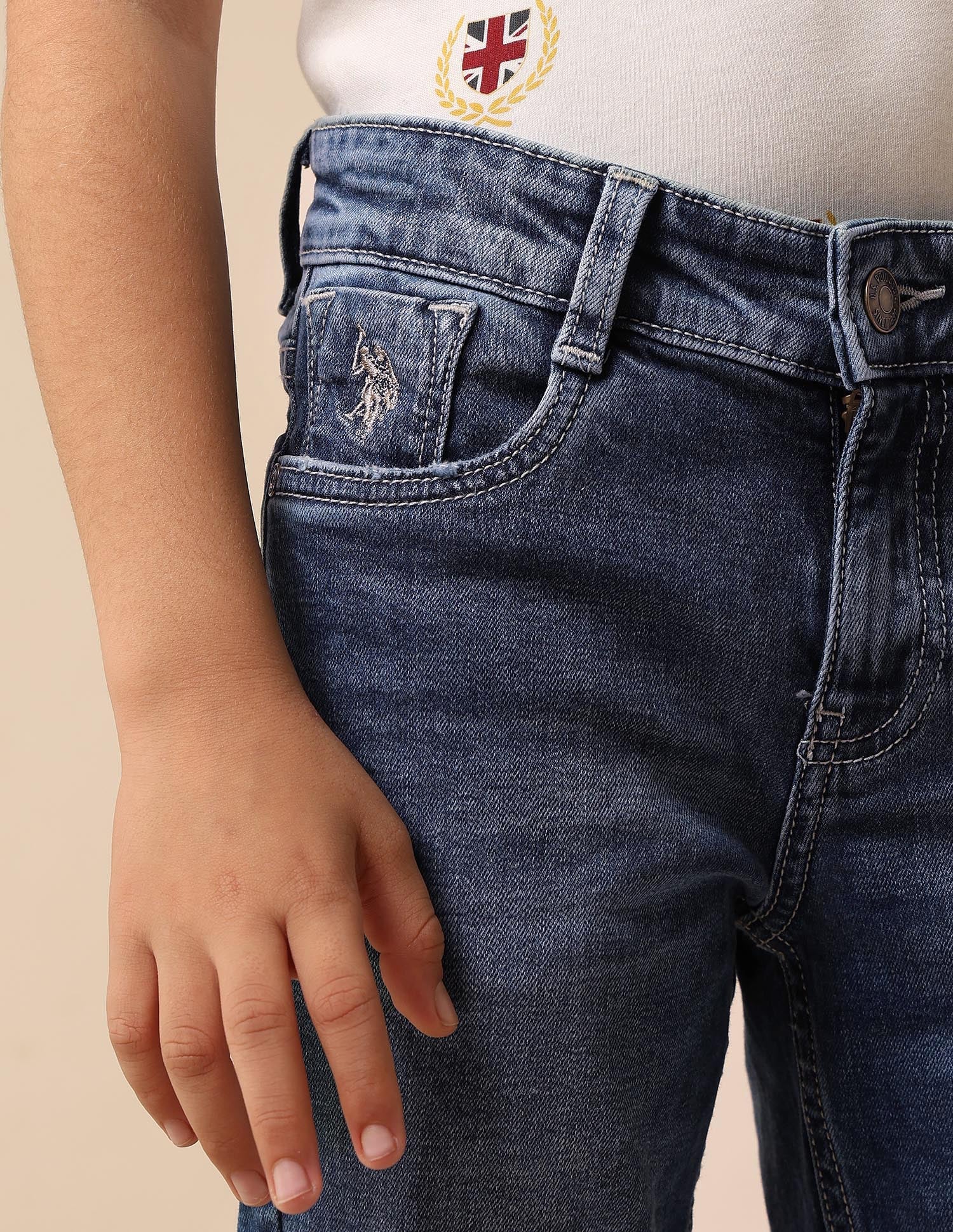 Boys Whiskered Slim Fit Jeans - Image 6