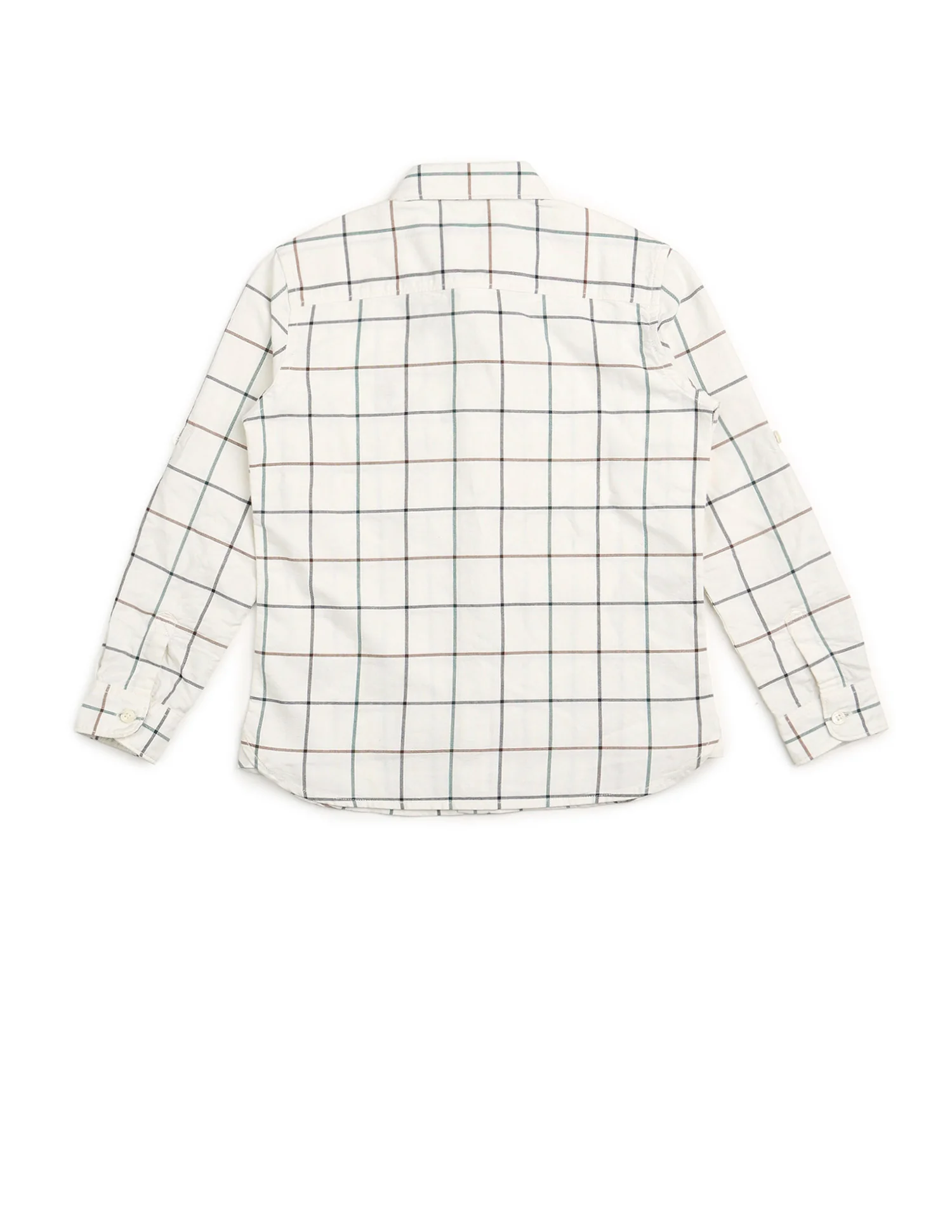 Boys Windowpane Checked Oxford Shirt - Image 8