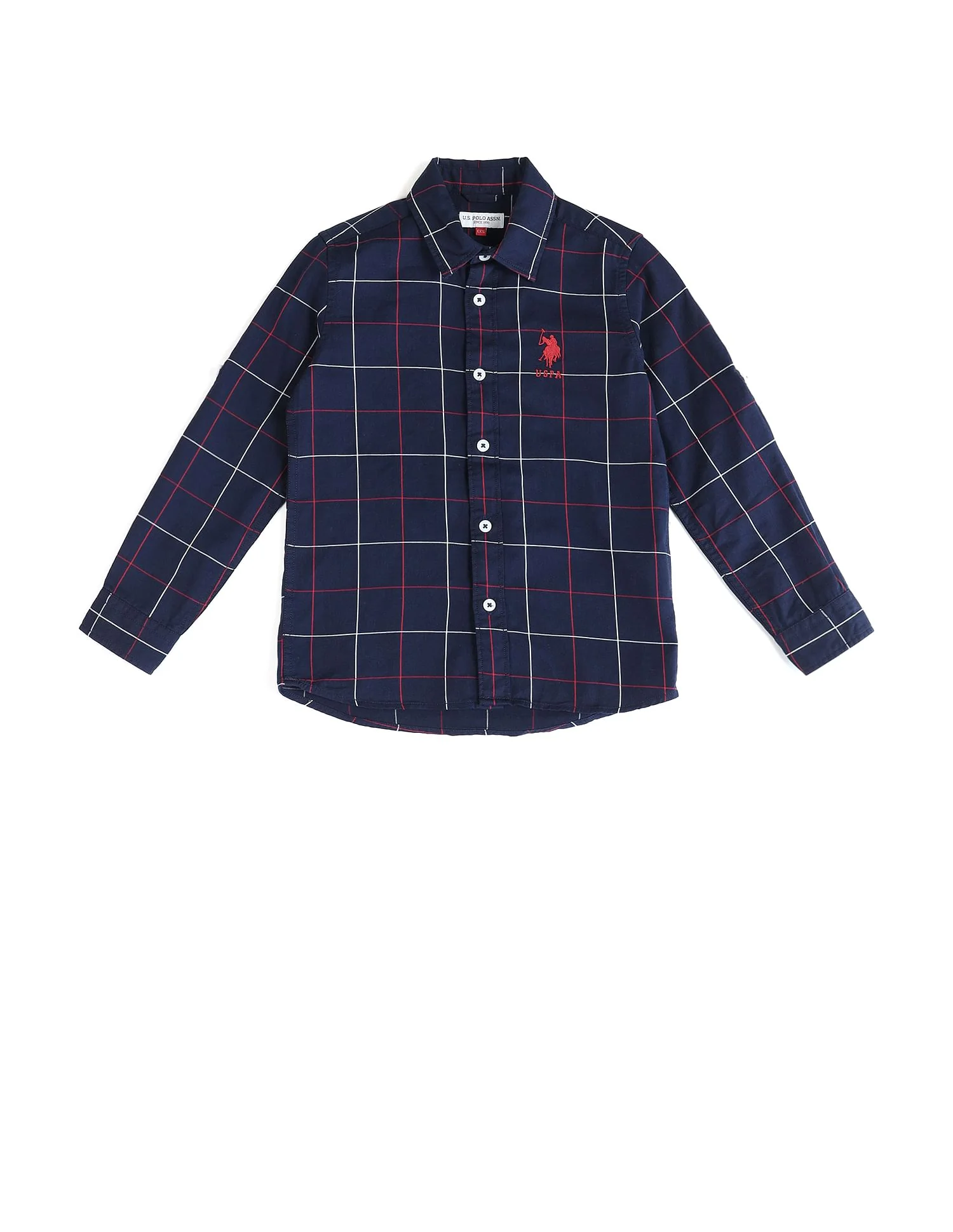 Boys Windowpane Checked Regular Fit Shirt - Image 5