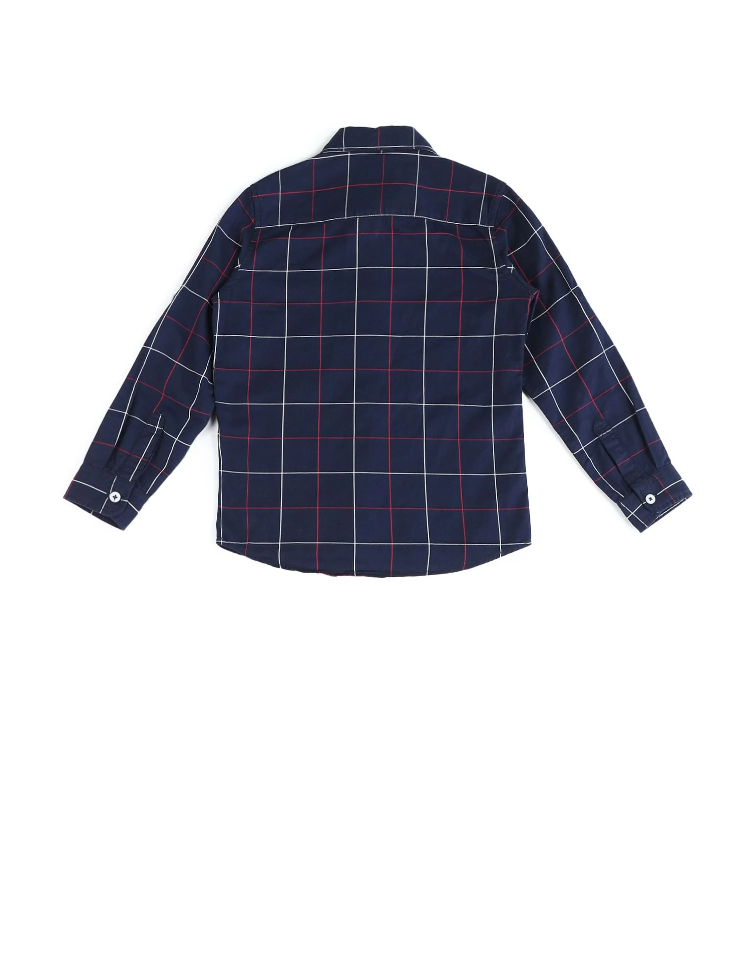 Boys Windowpane Checked Regular Fit Shirt - Image 6