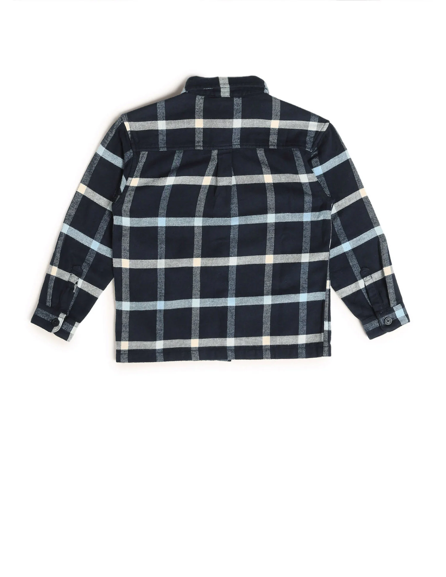 Boys Windowpane Checked Twill Shirt - Image 8