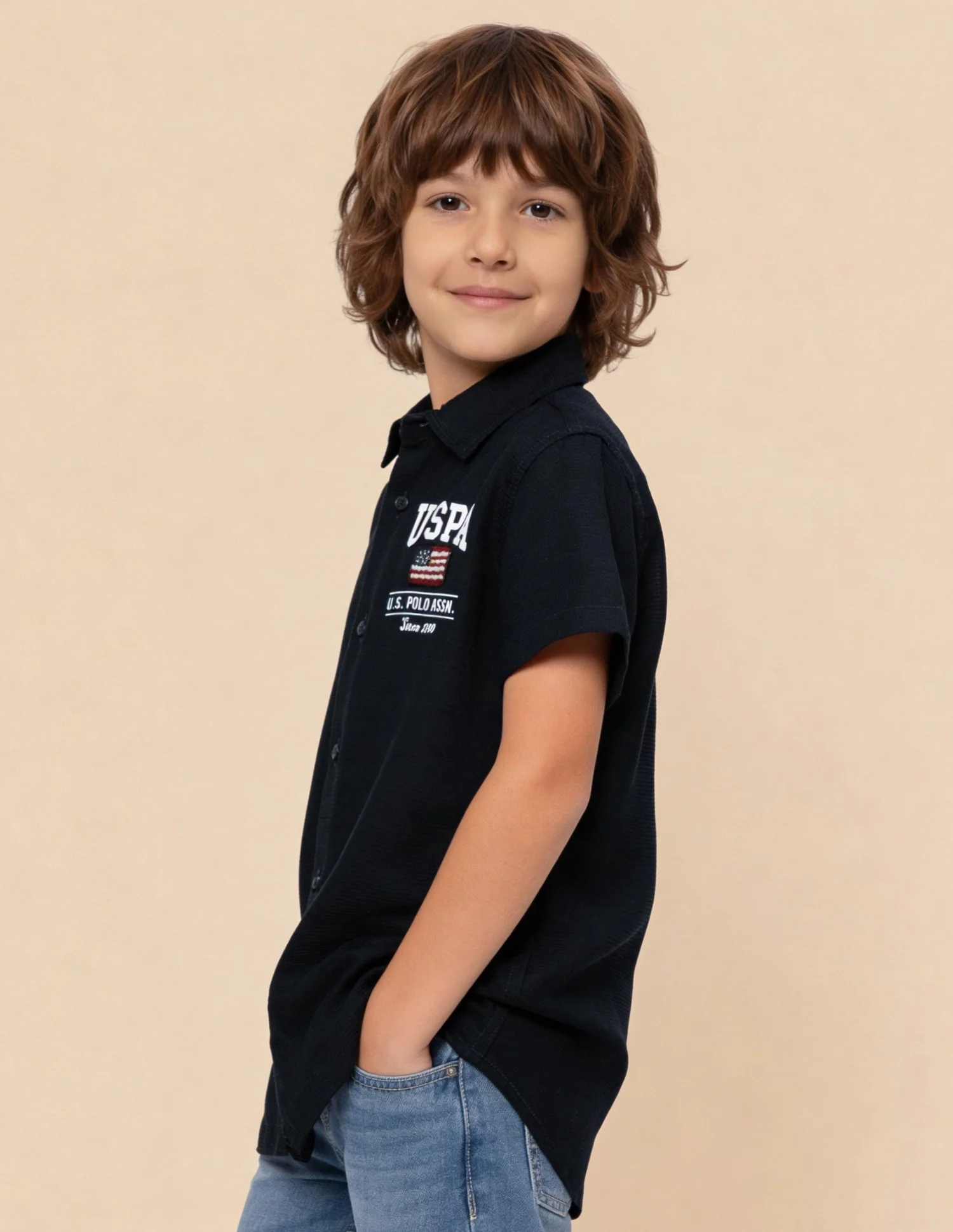 Brand Appliqued Textured Shirt - Image 4