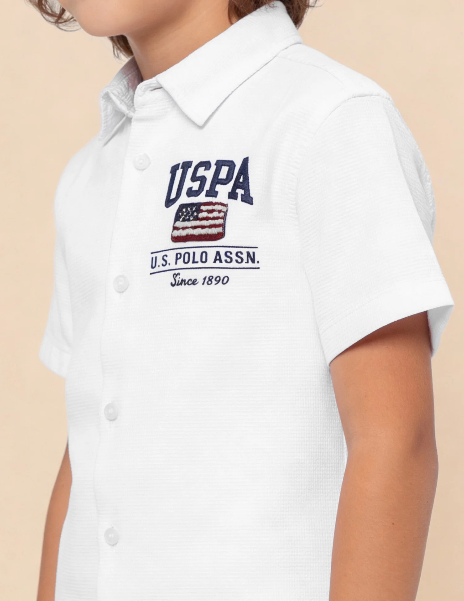 Brand Appliqued Textured Shirt - Image 6