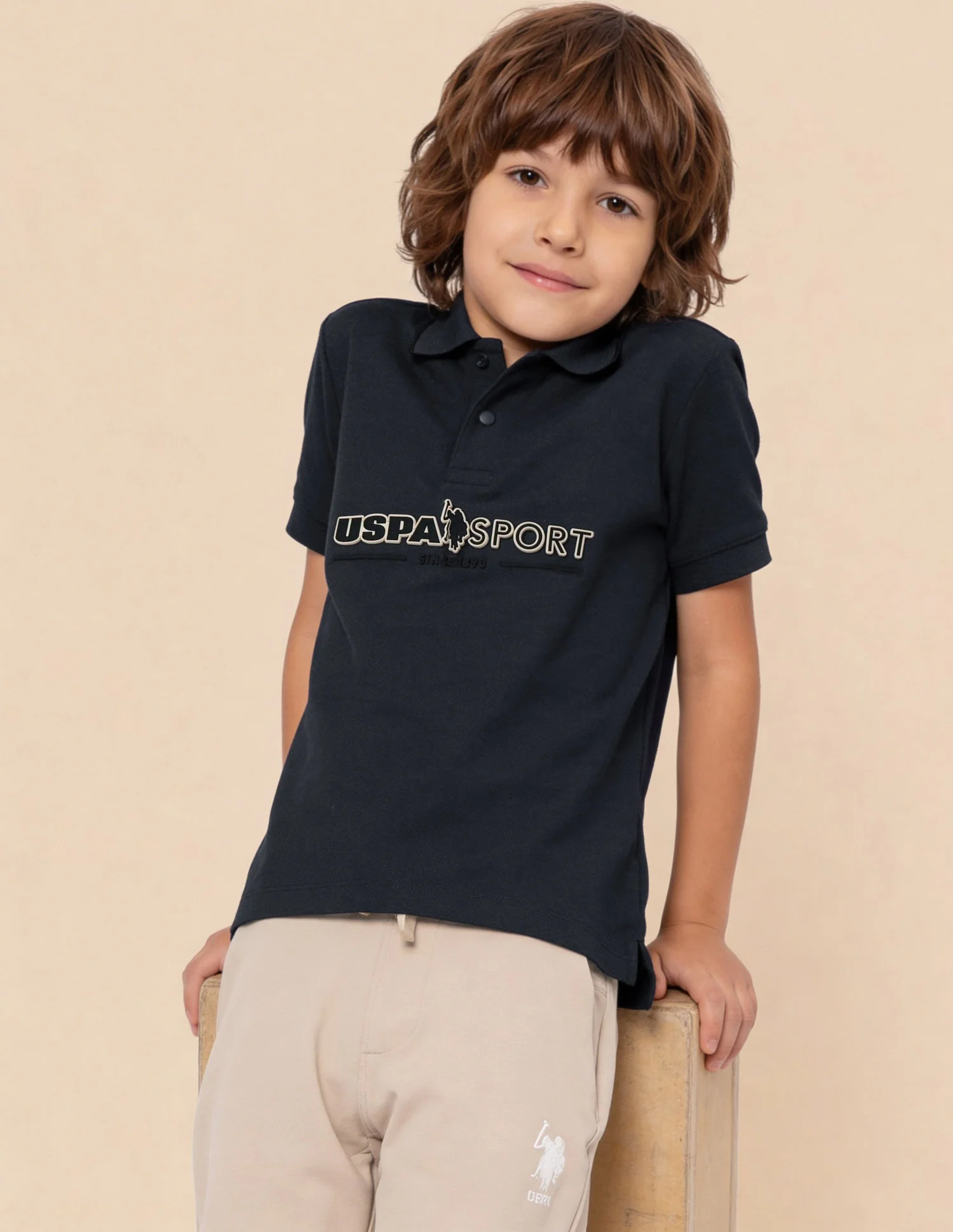 Brand Embossed Regular Fit Polo Shirt