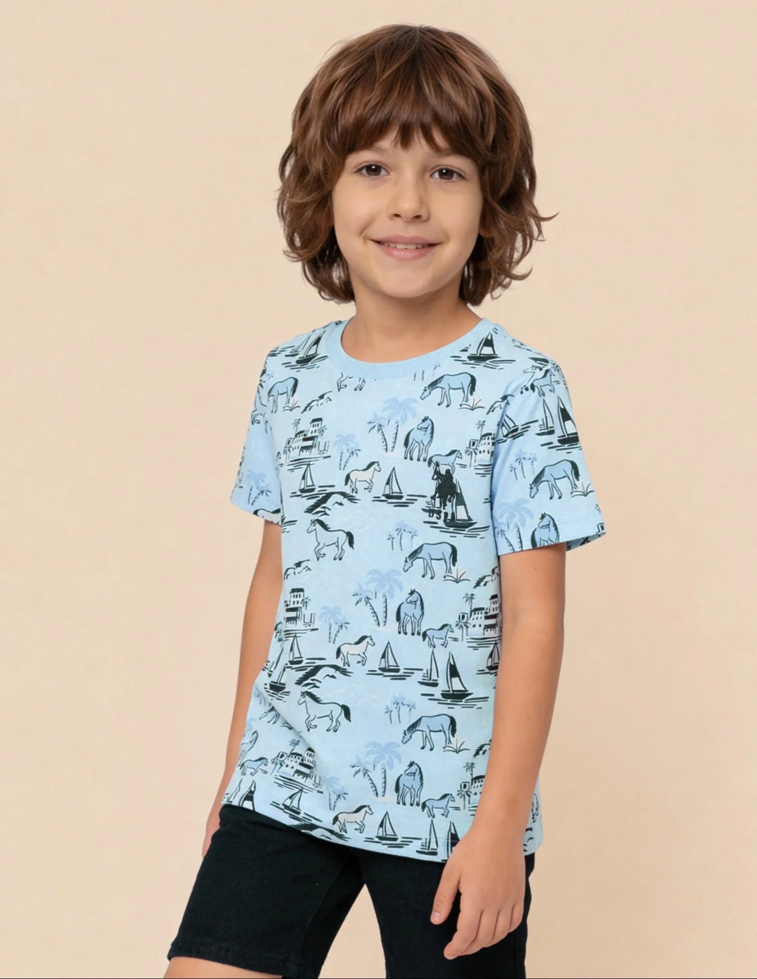 Brand Printed Regular Fit T-Shirt - Pack Of 2 - Image 7