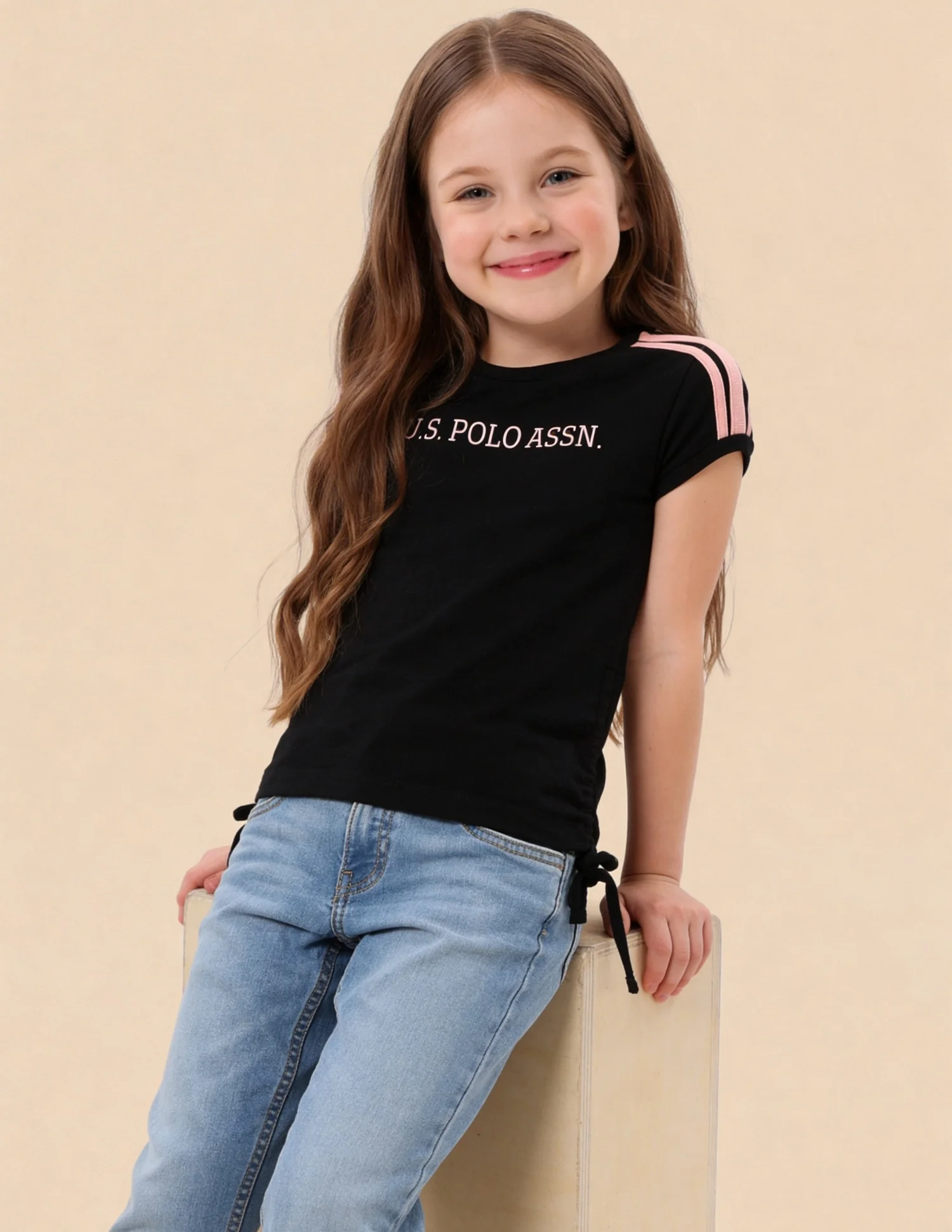 Brand Printed Ruched Regular Fit Top