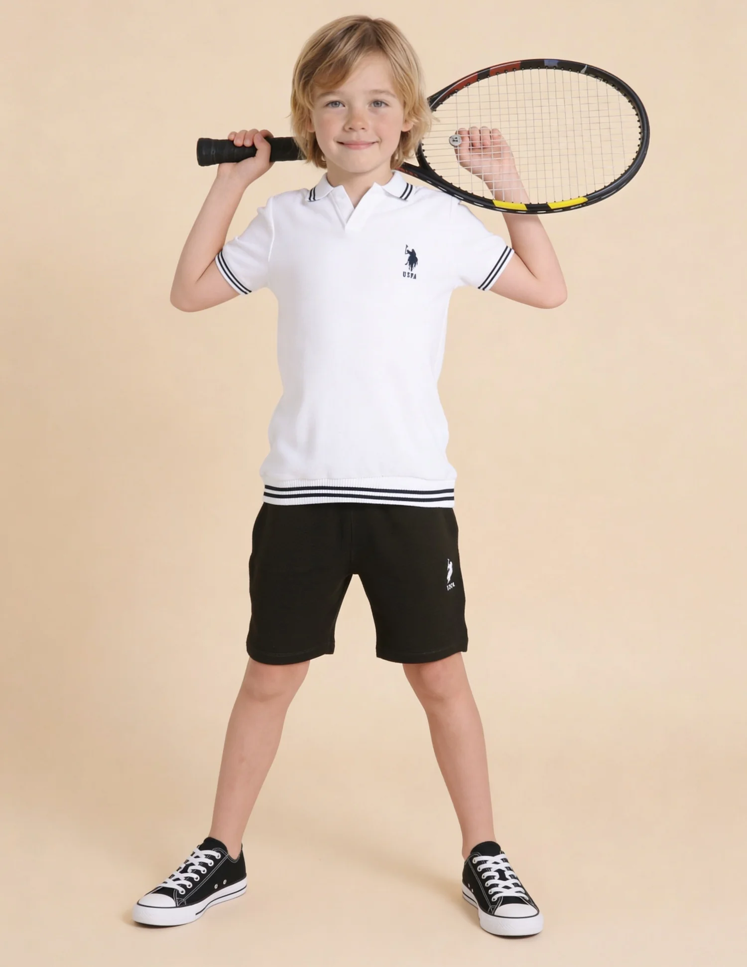 Brand Printed With Numeric Regular Fit Polo Shirt