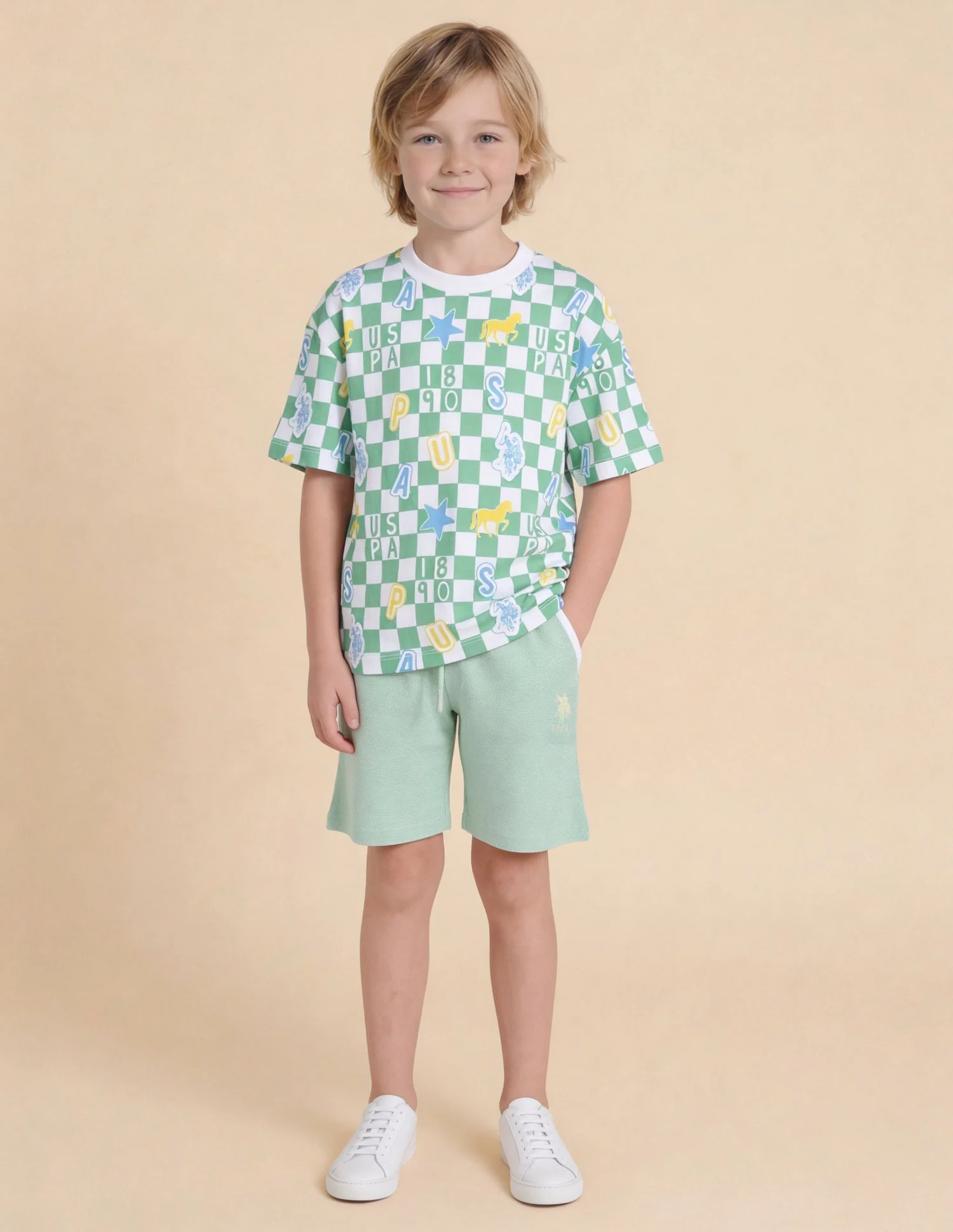 Checked Brand Printed Oversized Fit T-Shirt - Image 3