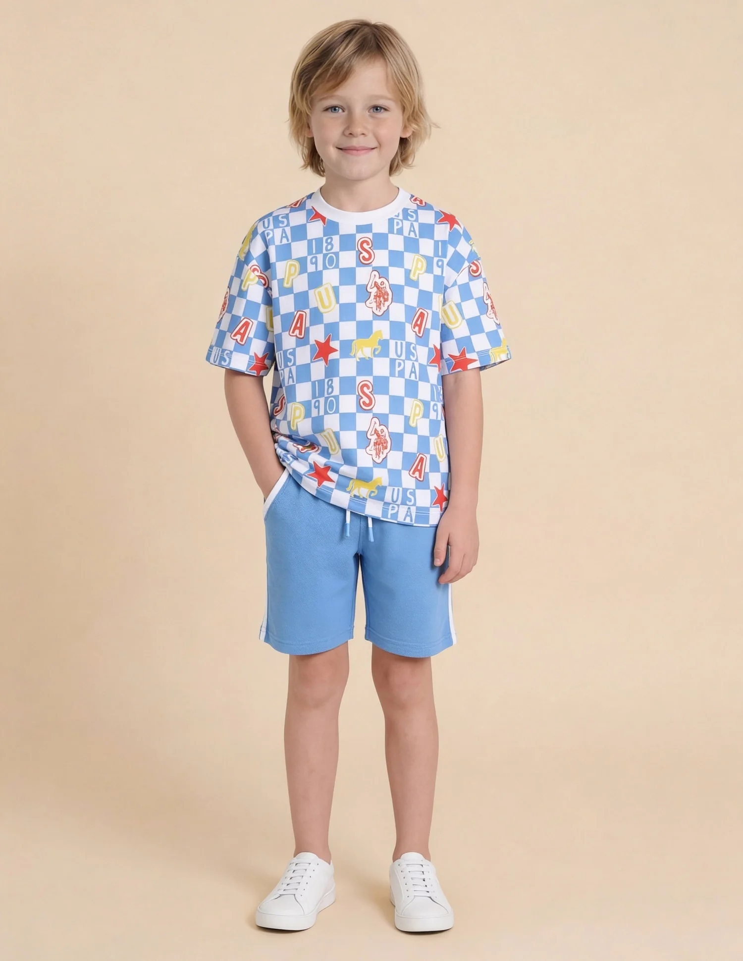Checked Brand Printed Oversized Fit T-Shirt - Image 3
