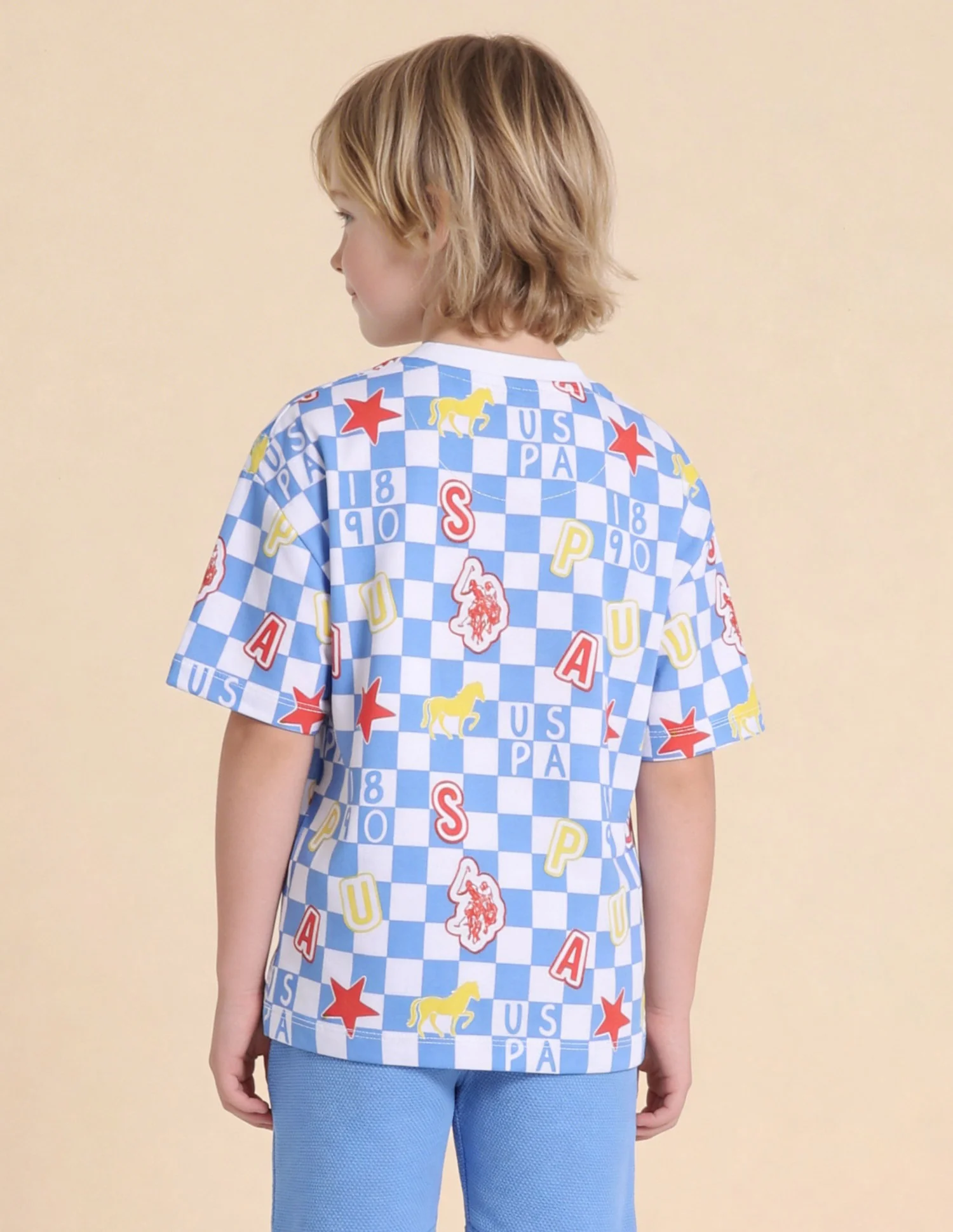 Checked Brand Printed Oversized Fit T-Shirt - Image 5
