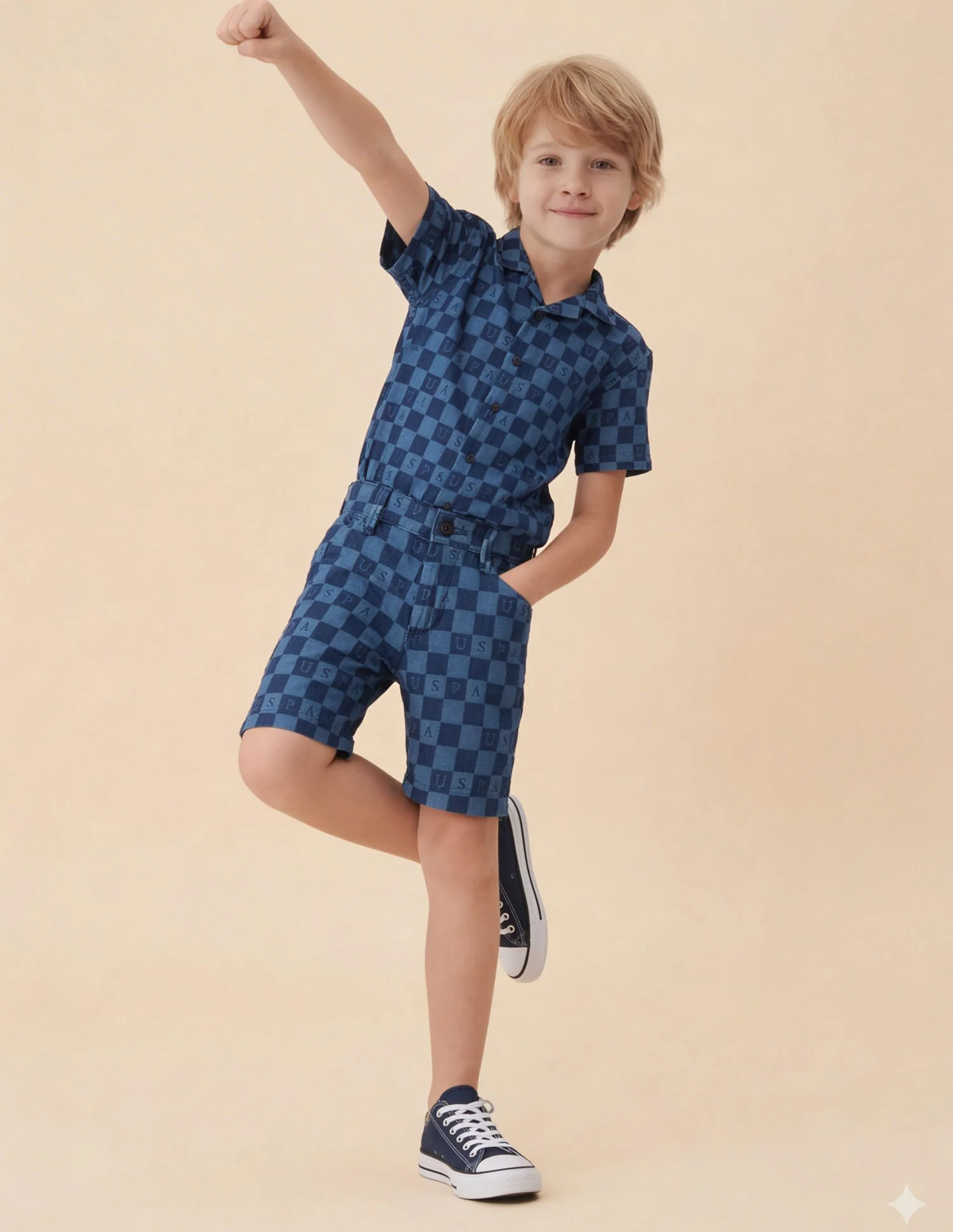 Chequer Brand Printed Relaxed Fit Shorts