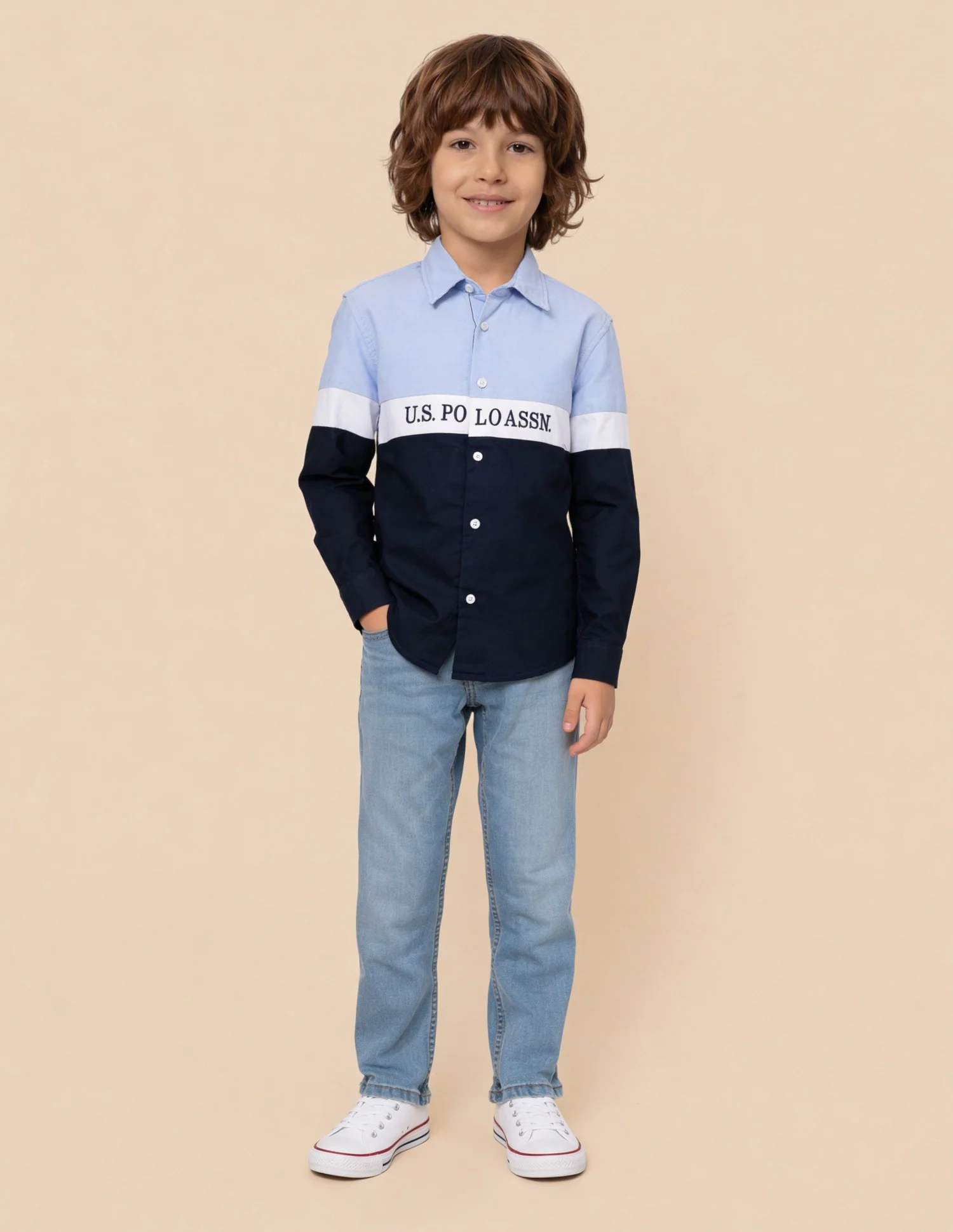 Colorblocked Brand Embroidered Oxford Shirt - Image 3