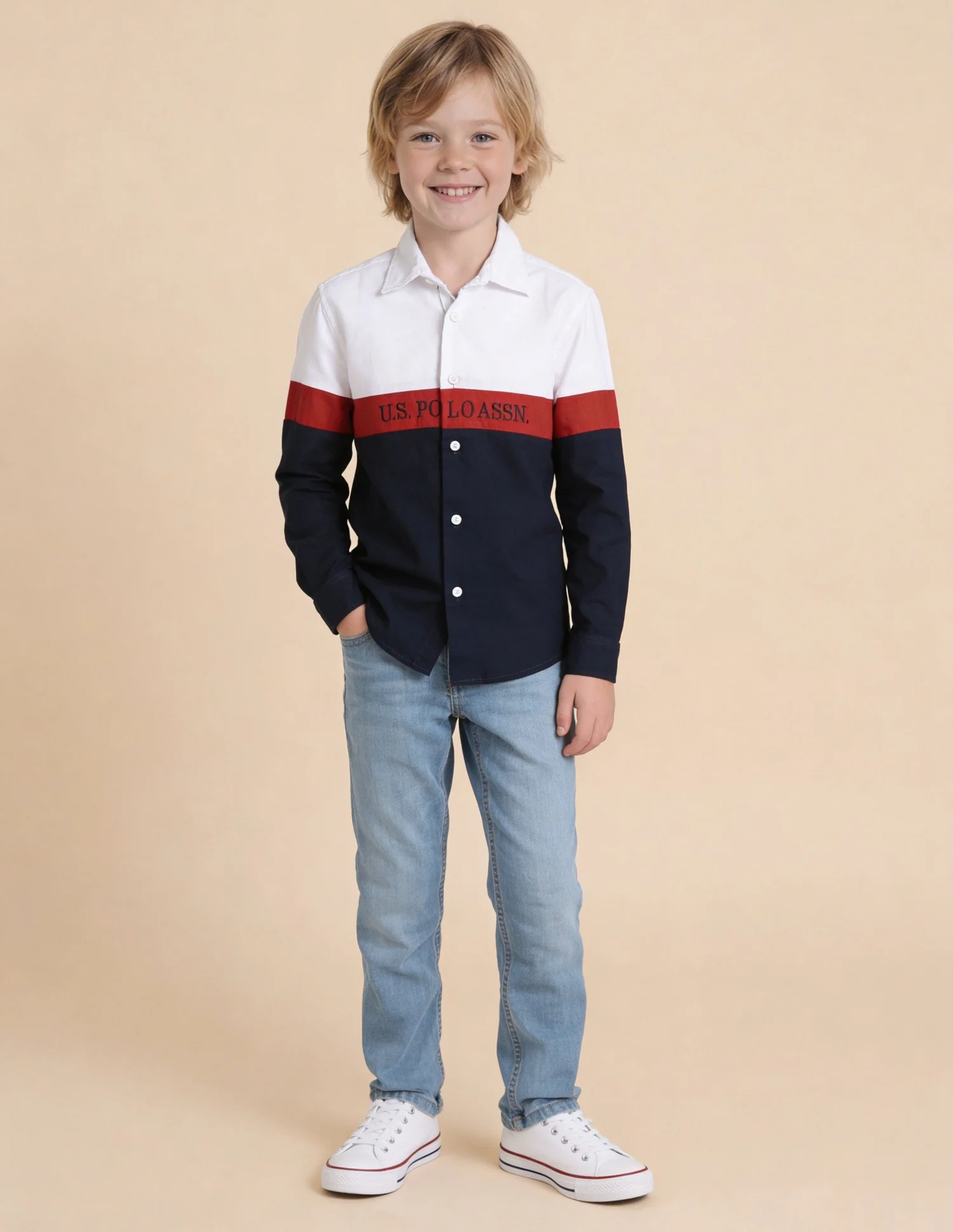 Colorblocked Brand Embroidered Oxford Shirt - Image 3
