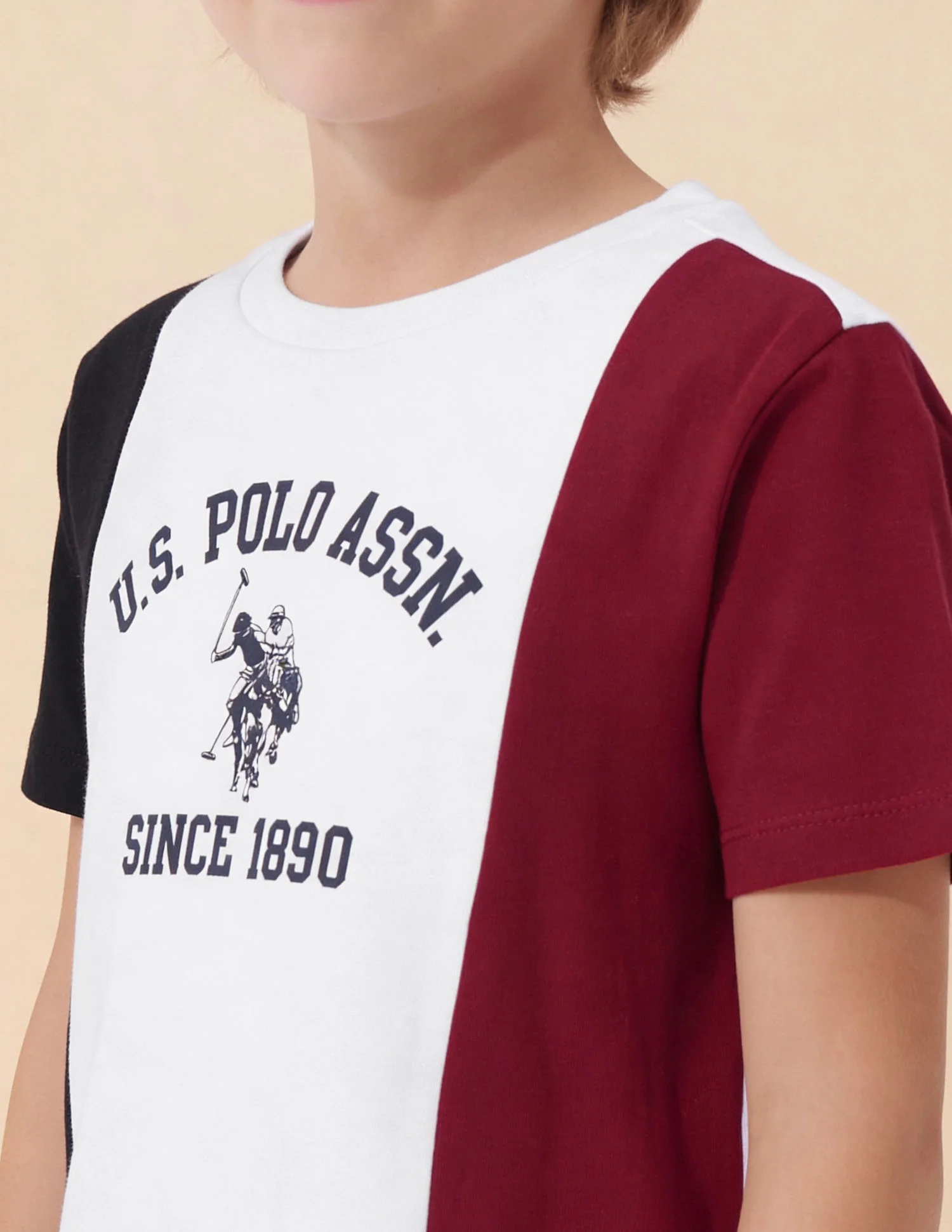 Colour Blocked Brand Printed Regular Fit T-Shirt - Image 6