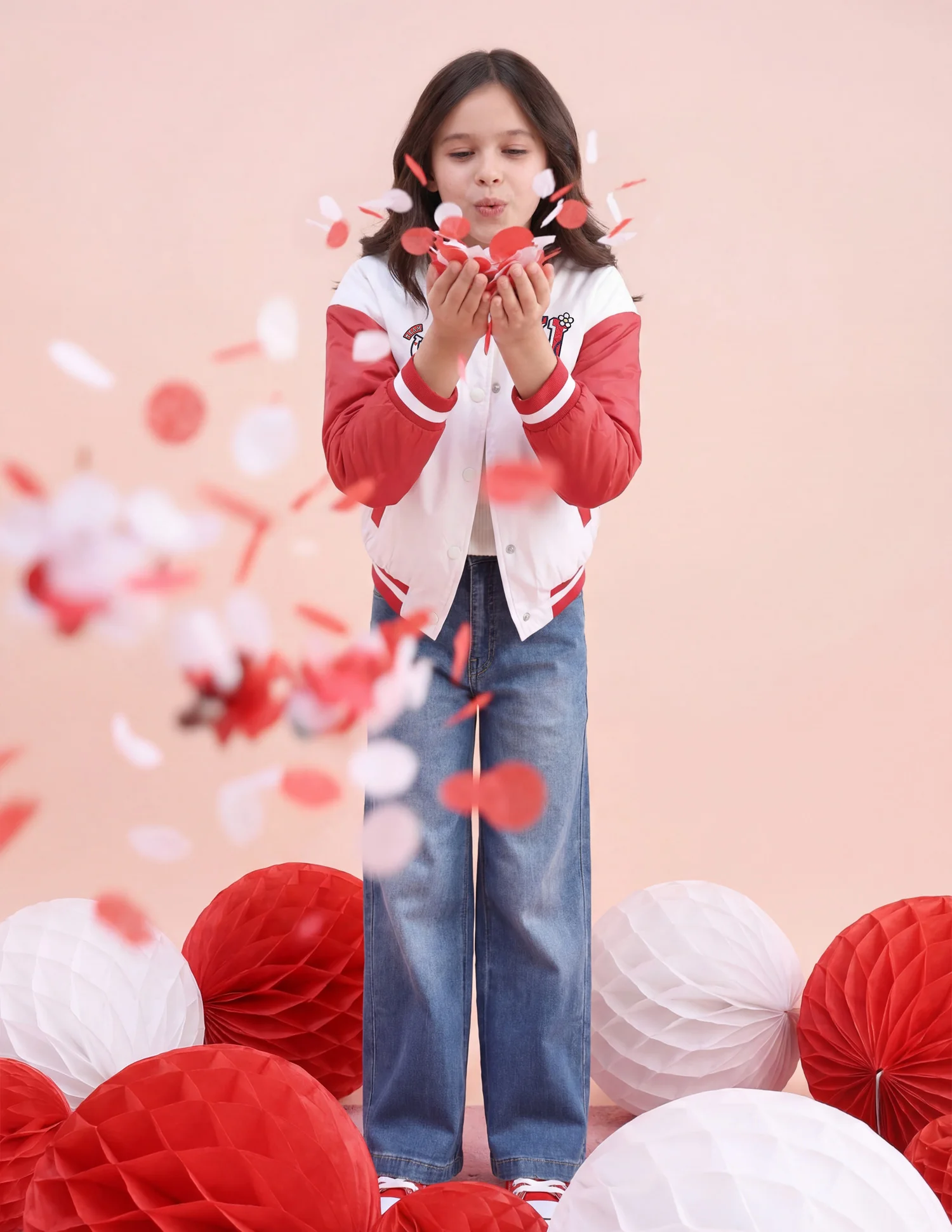 Colourblocked Regular Fit Varsity Jacket