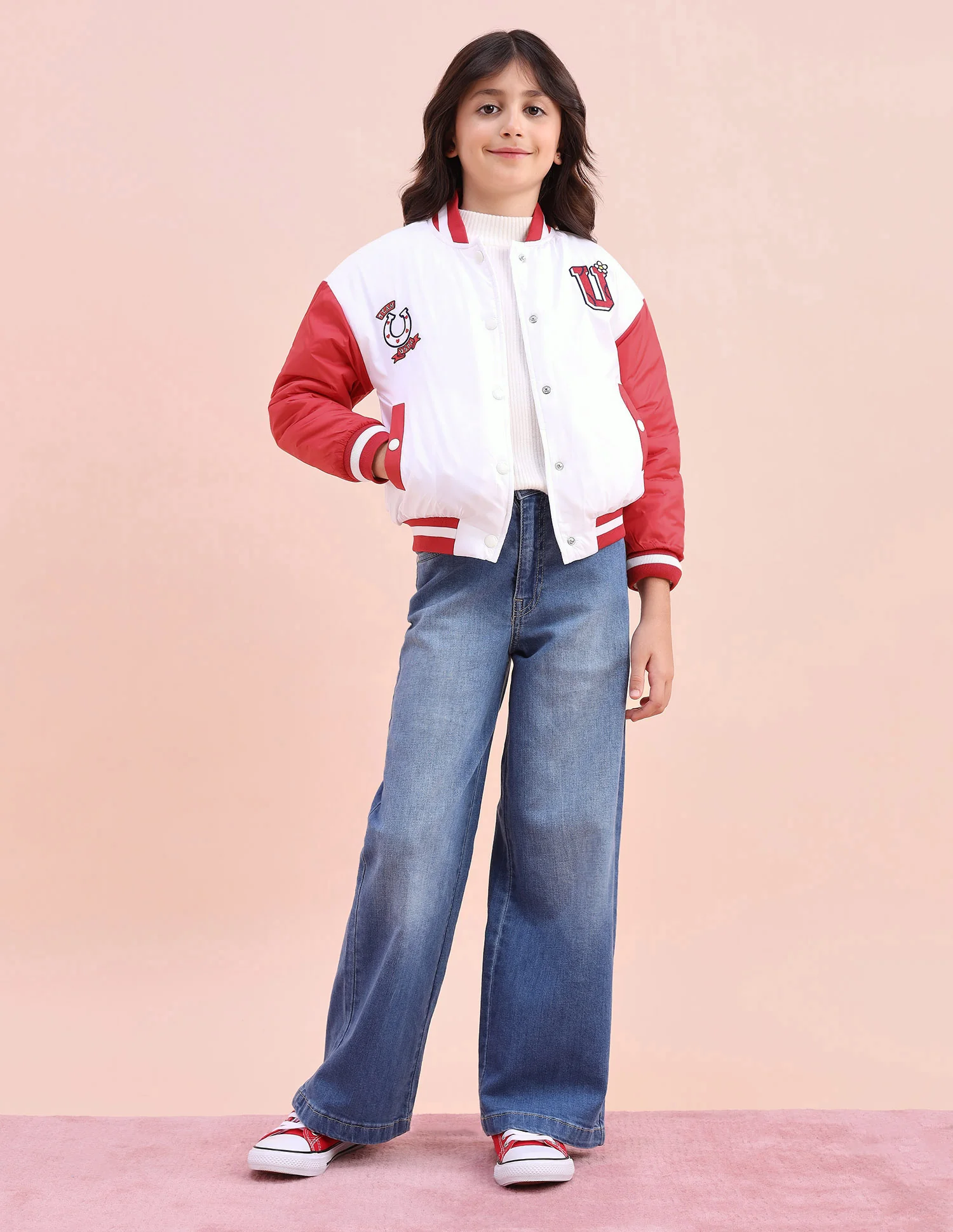 Colourblocked Regular Fit Varsity Jacket - Image 4