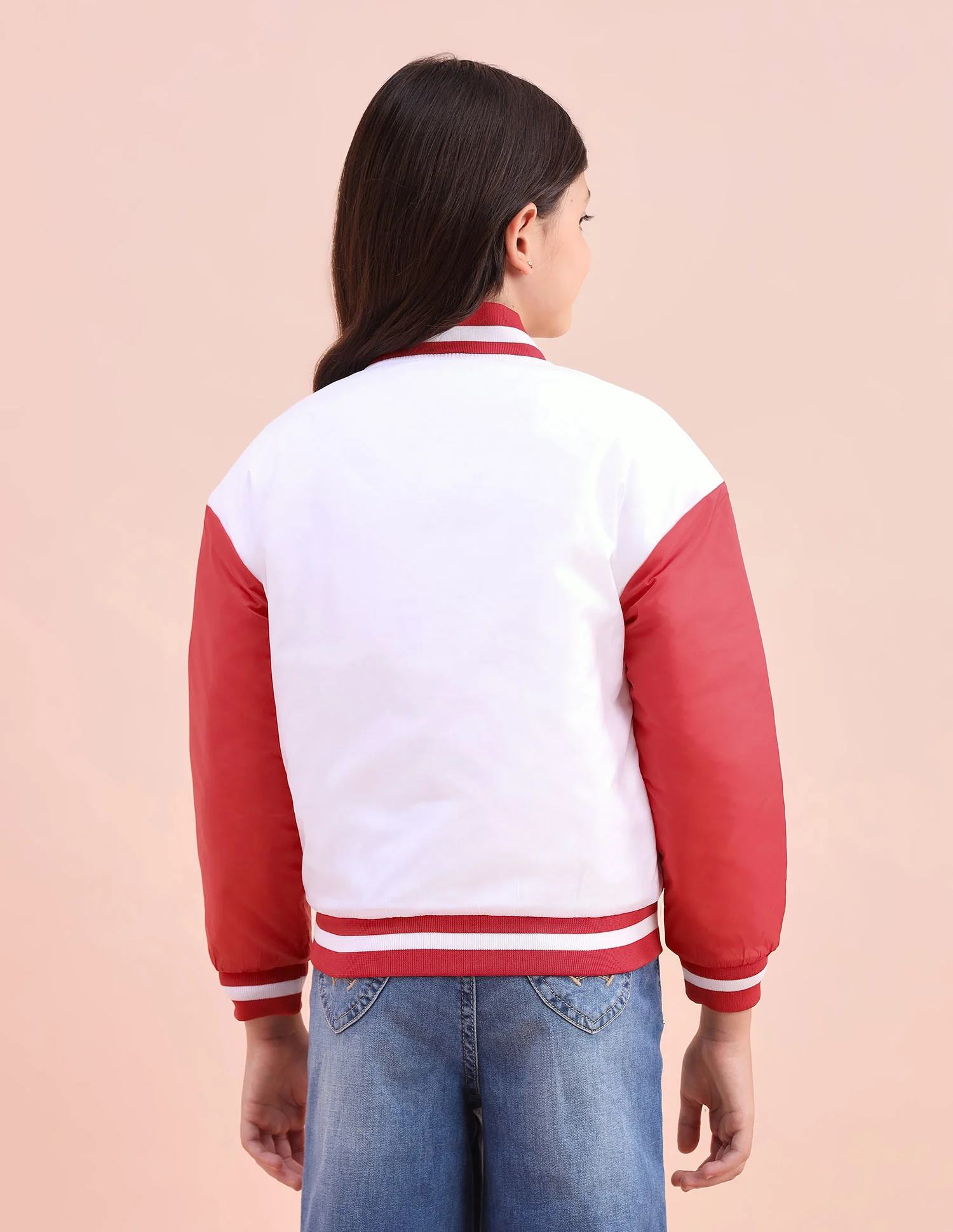 Colourblocked Regular Fit Varsity Jacket - Image 6