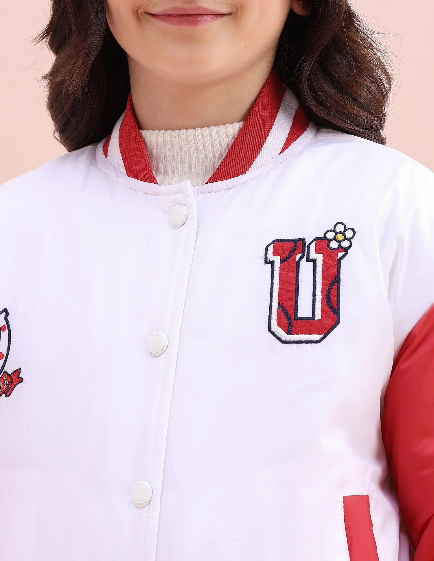 Colourblocked Regular Fit Varsity Jacket - Image 8