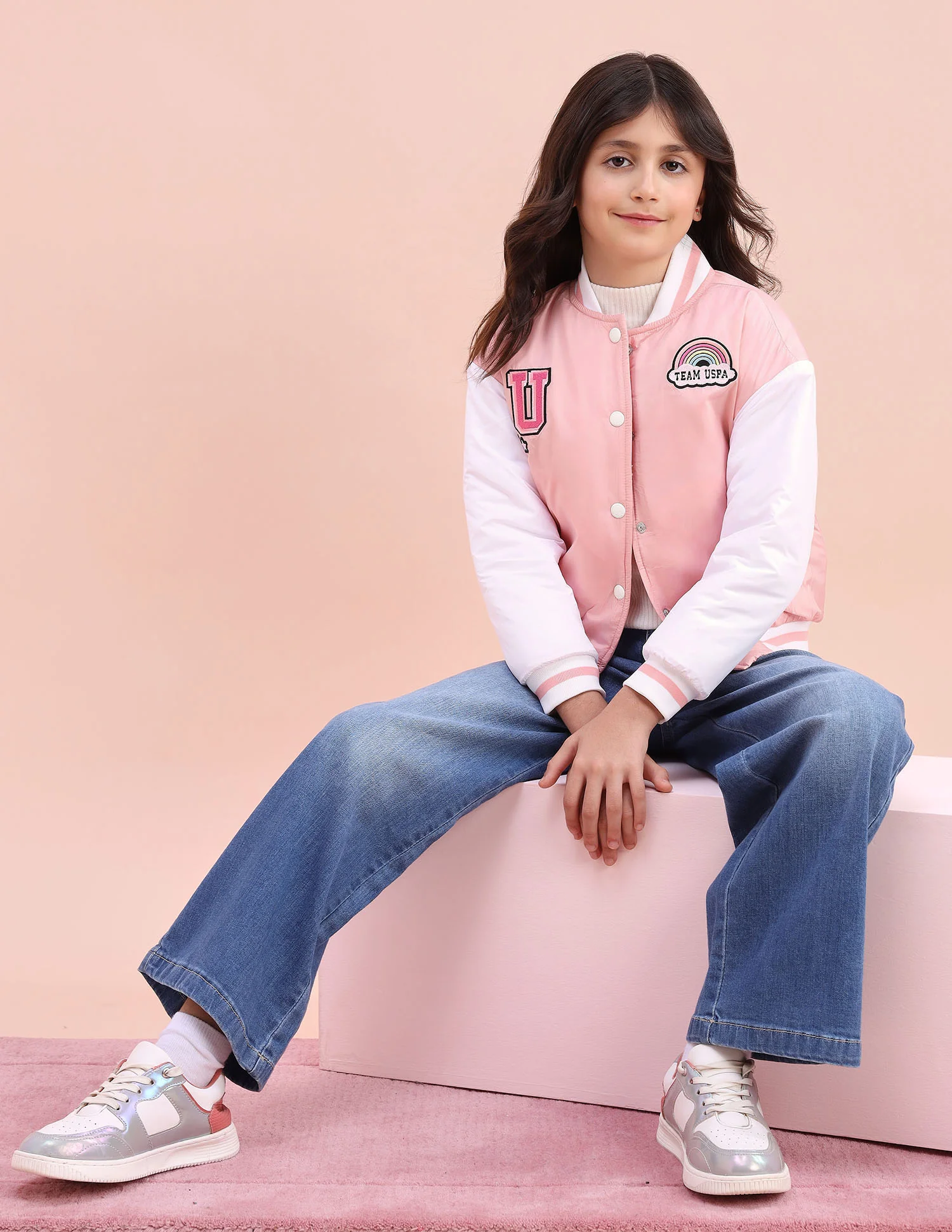 Colourblocked Regular Fit Varsity Jacket - Image 2