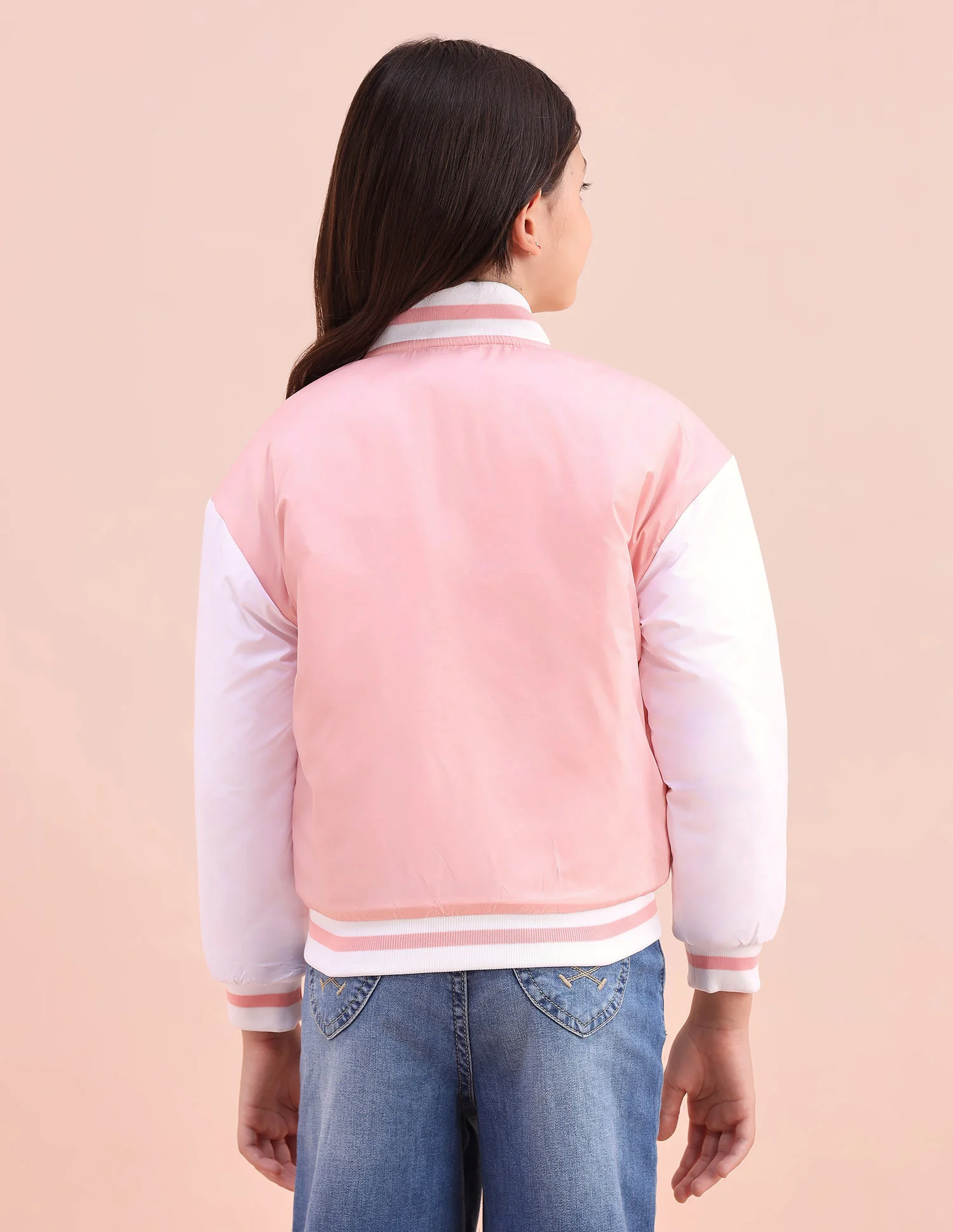Colourblocked Regular Fit Varsity Jacket - Image 6